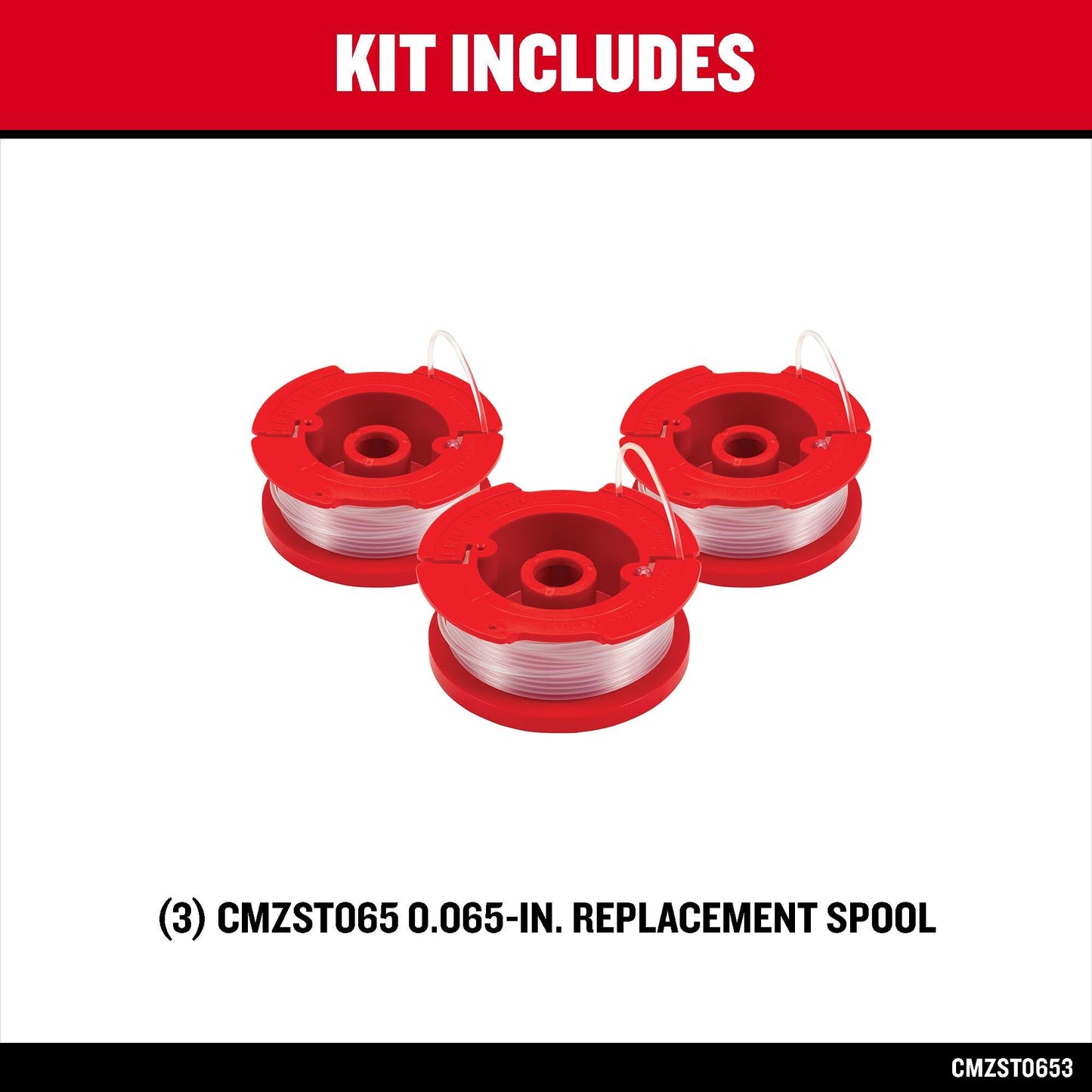 CRAFTSMAN Genuine OEM String Trimmer Line, Weed Eater and Weed Wacker String, 0.065- Inch, 30-Feet of Replacement Spool, 3-Pack Spools (CMZST0653)
