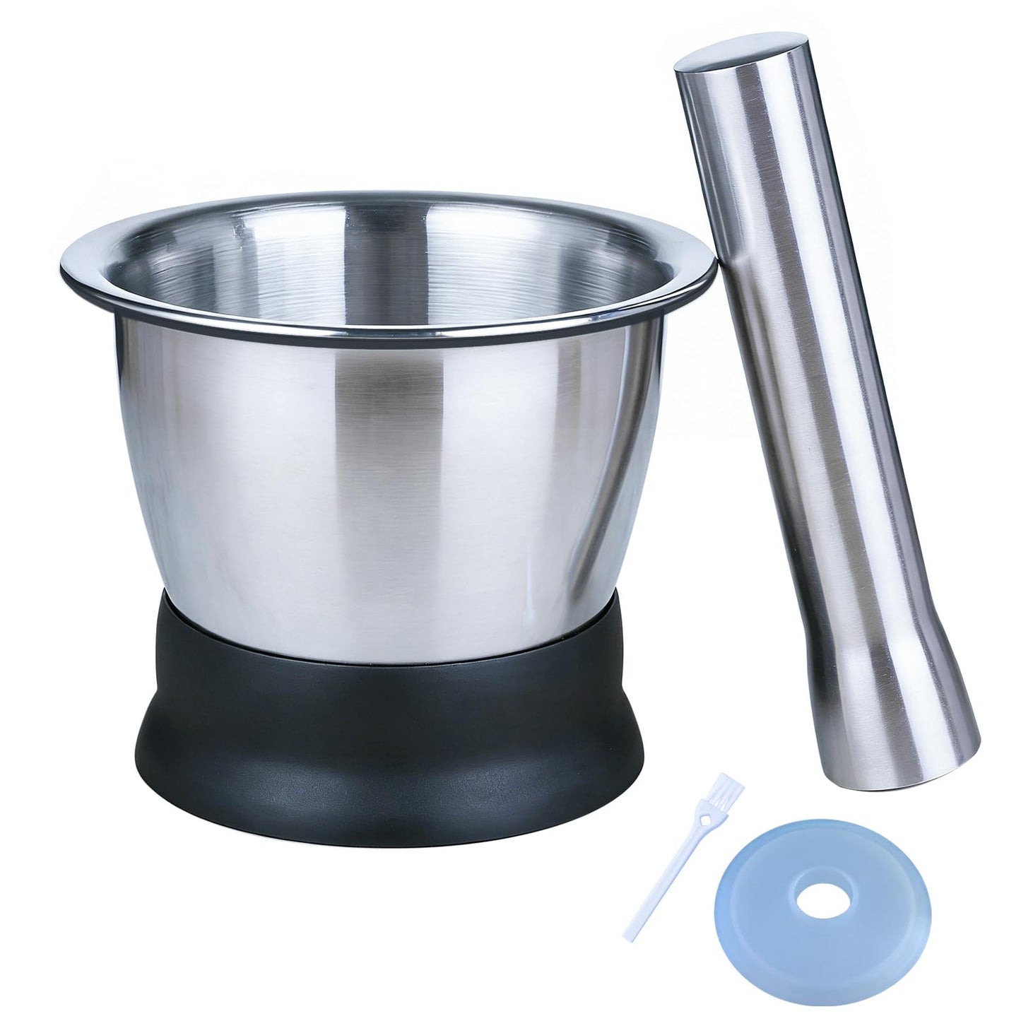 Pill Crusher Fine Powder, Mortar and Pestle Set for Large, Small and Multiple Pills, Solves Common Pill Grinder Issues - Solid 304 Stainless Steel, 10 oz