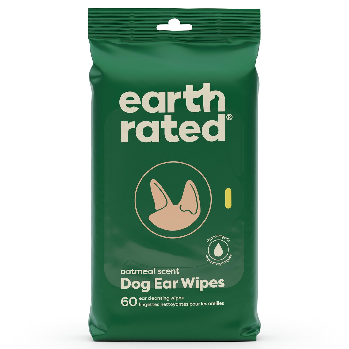 Earth Rated Ear Wipes & Grooming Wipes Bundle - Includes 70 Wild Oat-Scented Pet Ear Wipes and 100 Unscented Grooming Wipes.