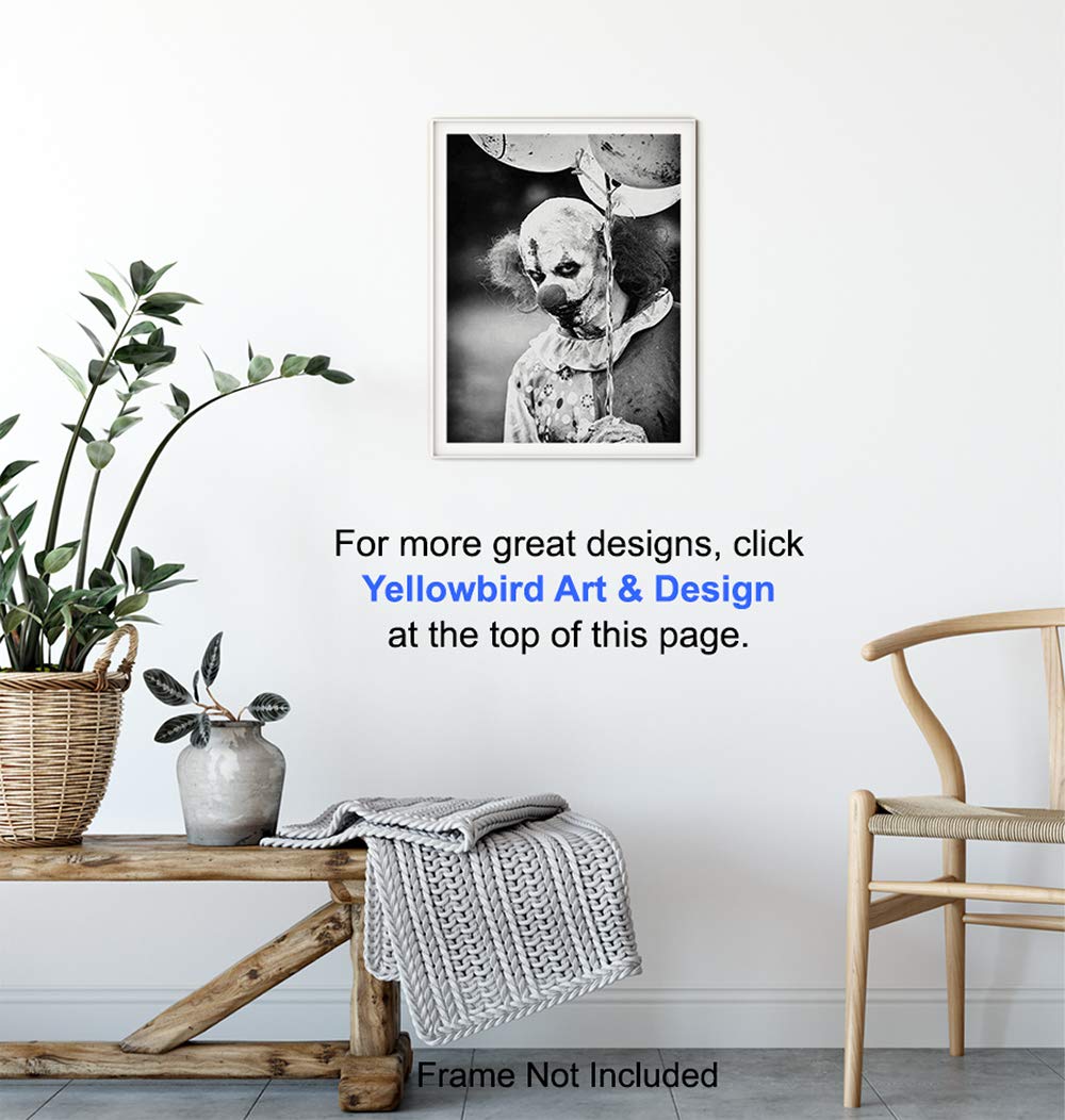 Scary Clown - Creepy Clown - Gothic Wall Art - Gothic Decorations - Goth Wall Decor - Goth Room Decor - Satanic Artwork - 8x10 Horror Movie Poster