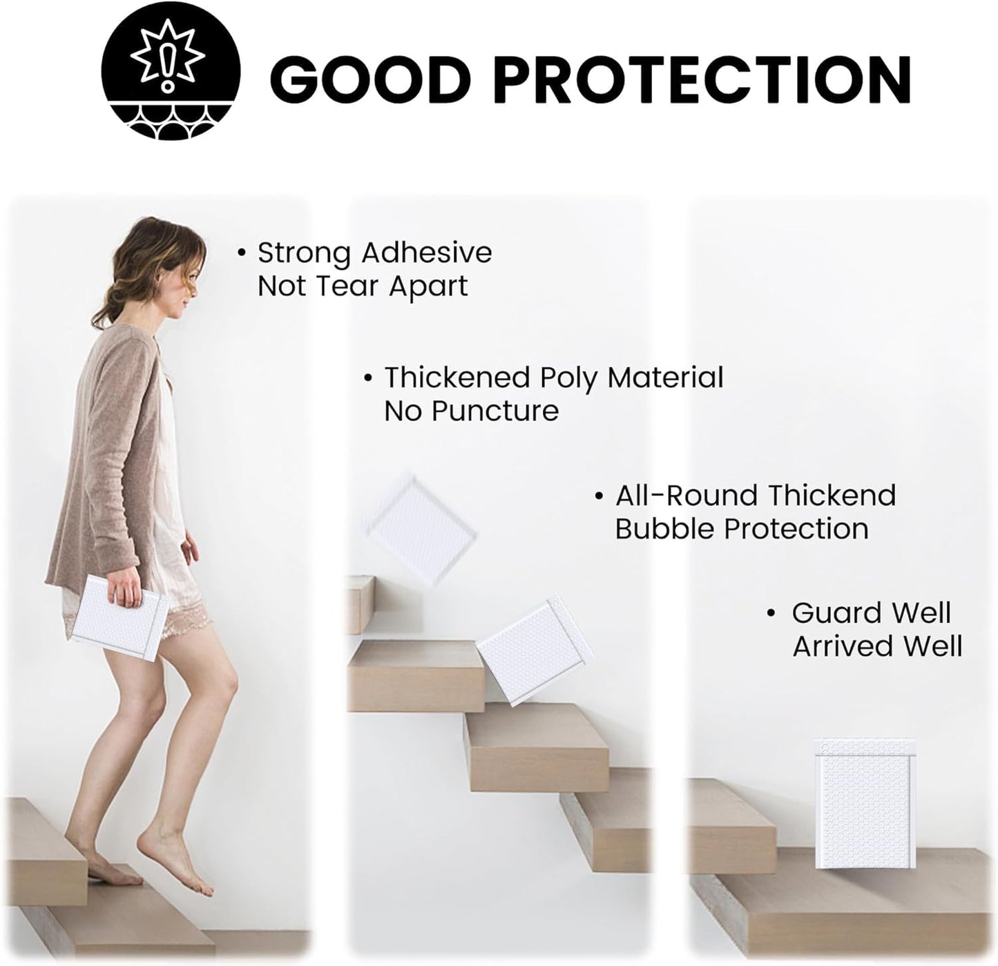 Fuxury 500 Pack White Bubble Mailers 6x10 Inch, Small Bubble Shipping Envelopes#0 Thick Bubble Padded Mailer Strong Adhesion Padded Envelopes for Mailing Jewelry,Makeup