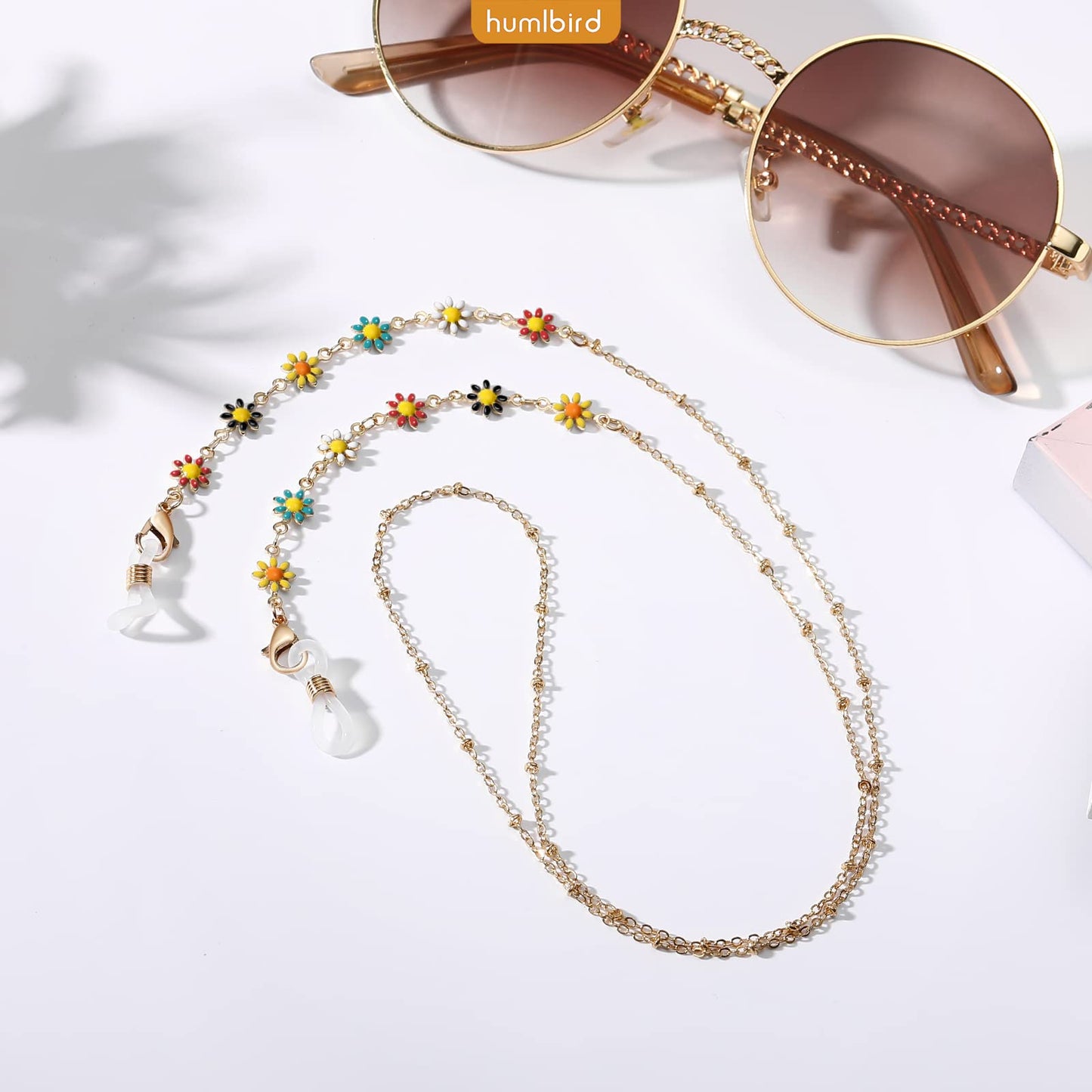 humlbird Eyeglass Chain for Women Stylish Mask Lanyard Flower Mask Chain Eye Glasses Holder Strap Multi-Color