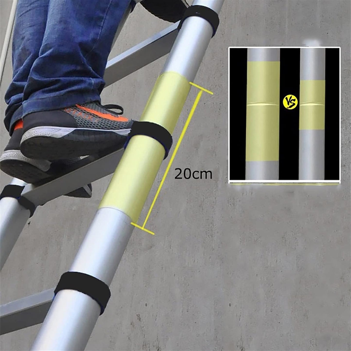 Household Daily or Emergency Use Portable Extendable Step Ladders2M-8M Telescoping Ladder Aluminum Extension Ladder & Loft Roof Hook Kit Telescopic Ladder Foldable Capaci