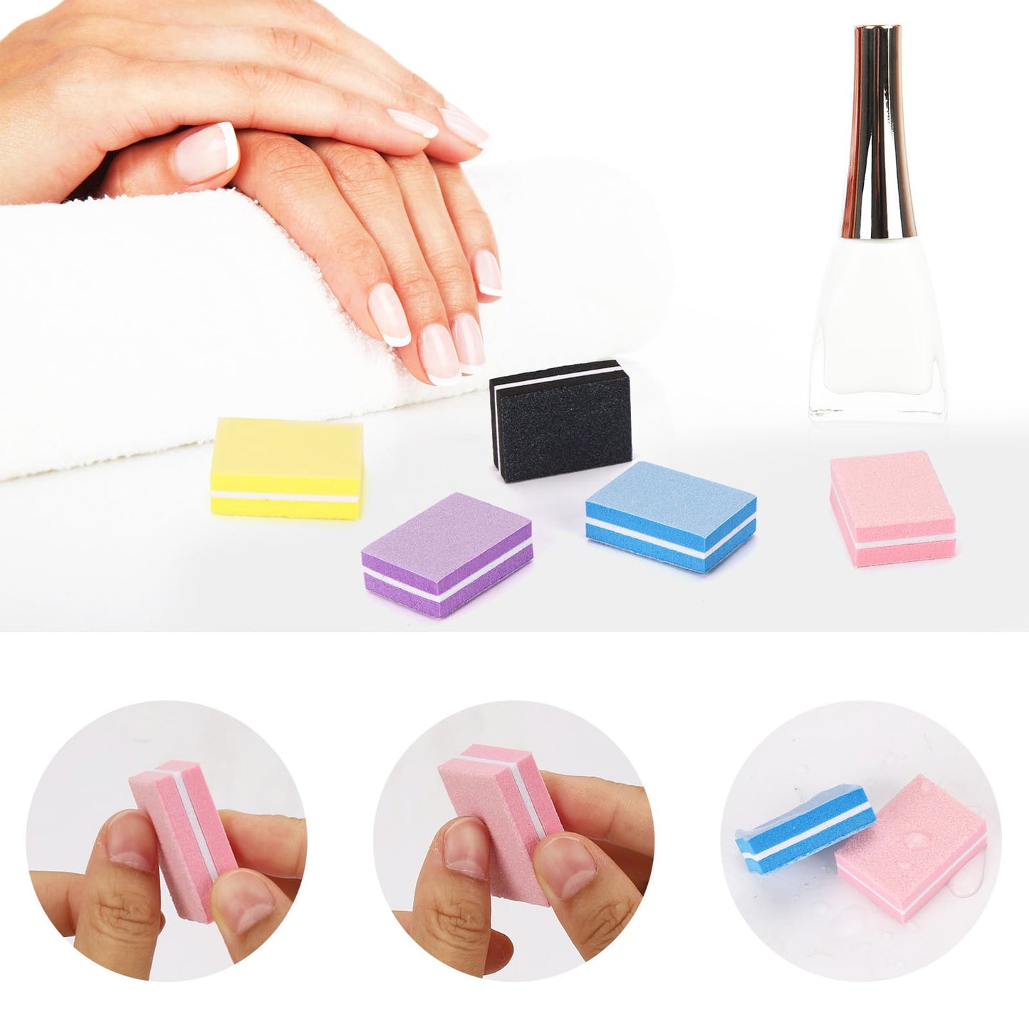 273Pcs Toe Separators Set- Nail Spa Party Tools, Mini Nail Files Buffers Block, Orange Nail Sticks Pedicure Wood Cuticle Pushers
