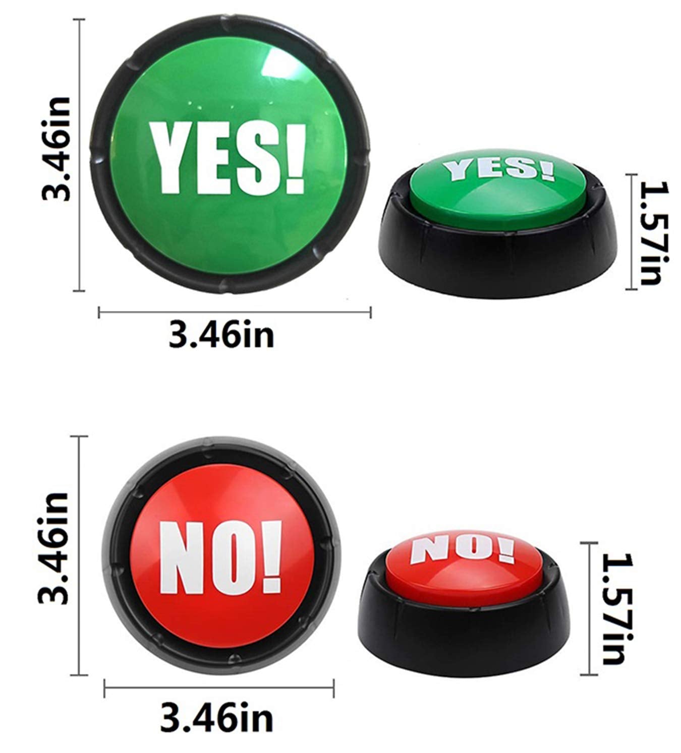 Joffreg Set of 4,The NO, YES, Sorry and Maybe Sound Buttons