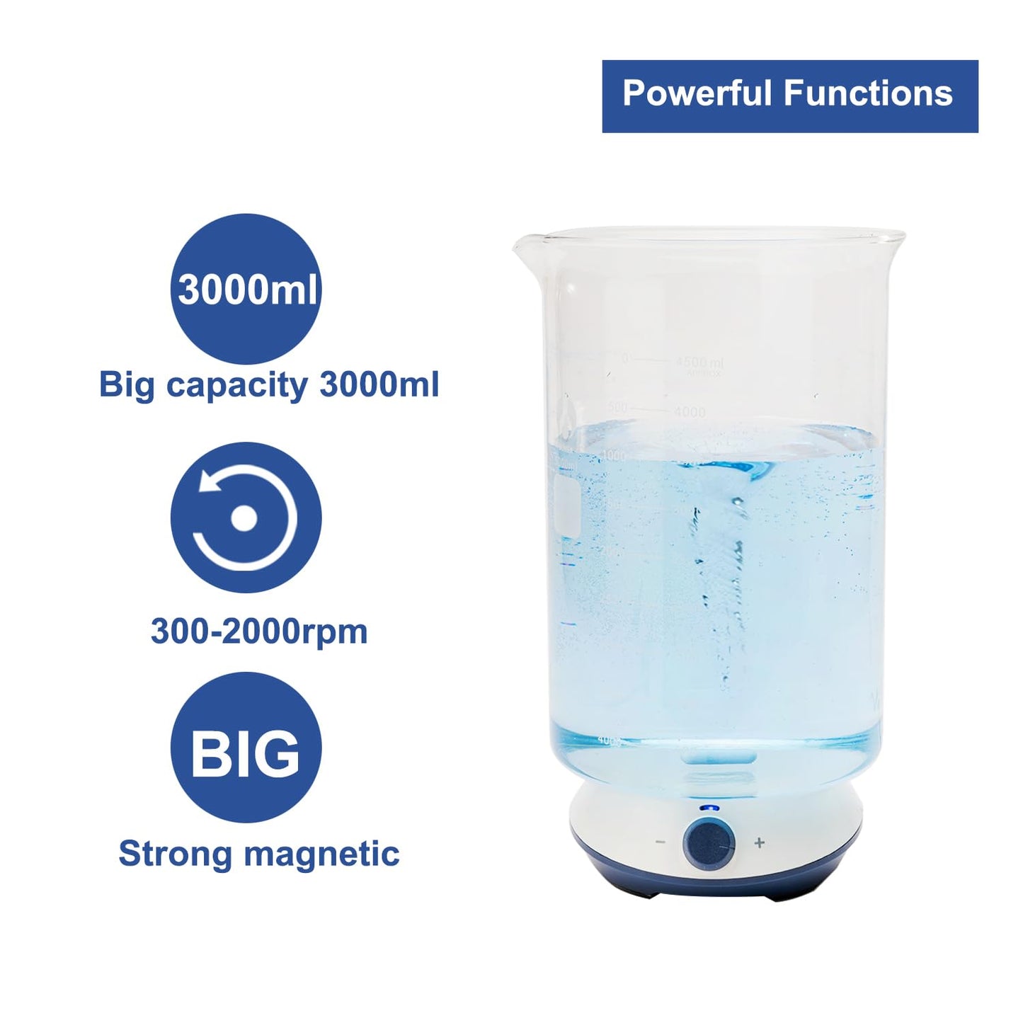 ONiLAB Magnetic Stirrer with 4PCS Stir Bars，Magnetic Mixer with Stirring Capacity 3000ml (No Heating)