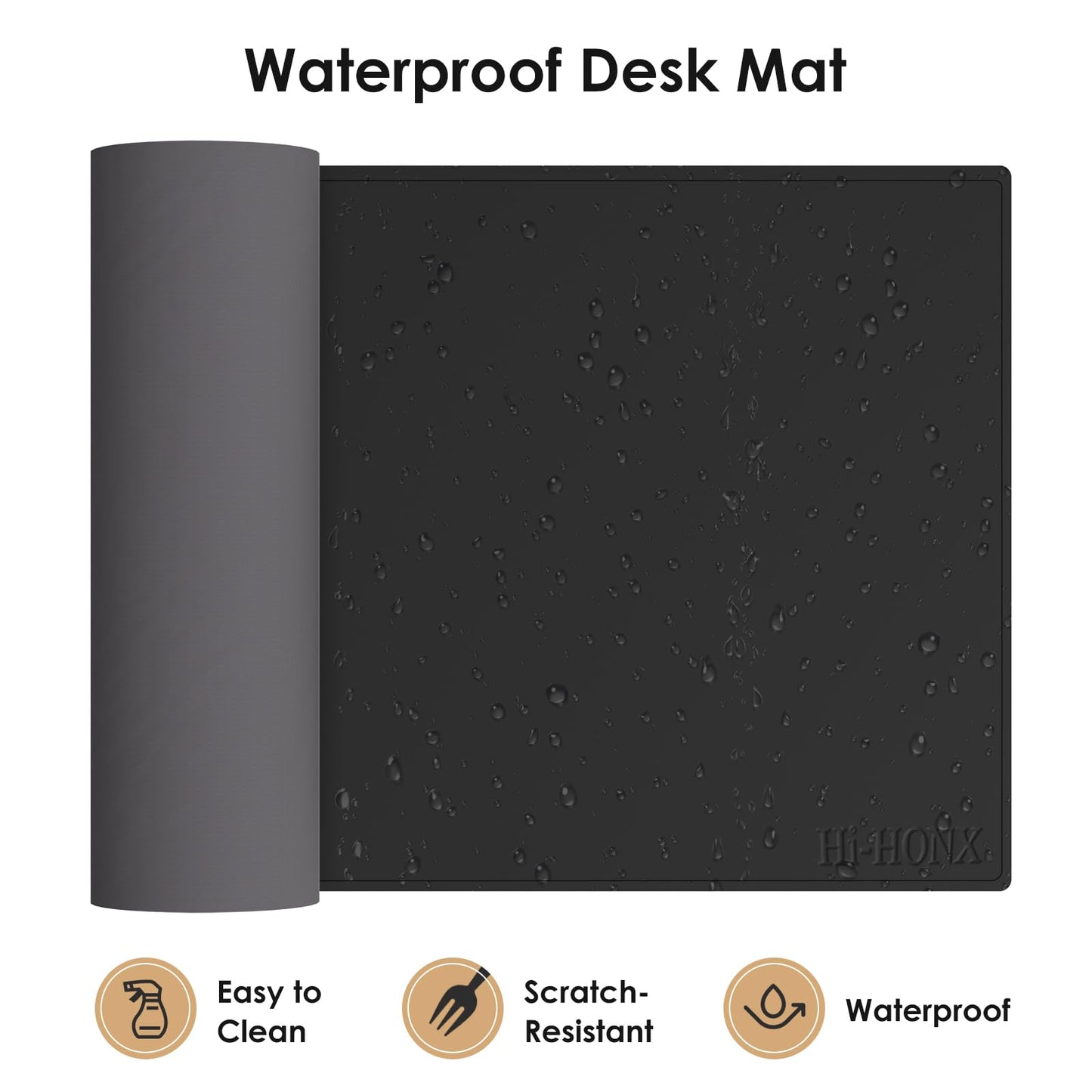 Magnetic Mouse Pad with Wireless Charging, 31'' x 11.7'' Extra Large Desk Pad, Waterproof and Scratch-Resistant Mousepad, Charcoal Black Computer Mouse Mat for MacBook, PC, Laptop