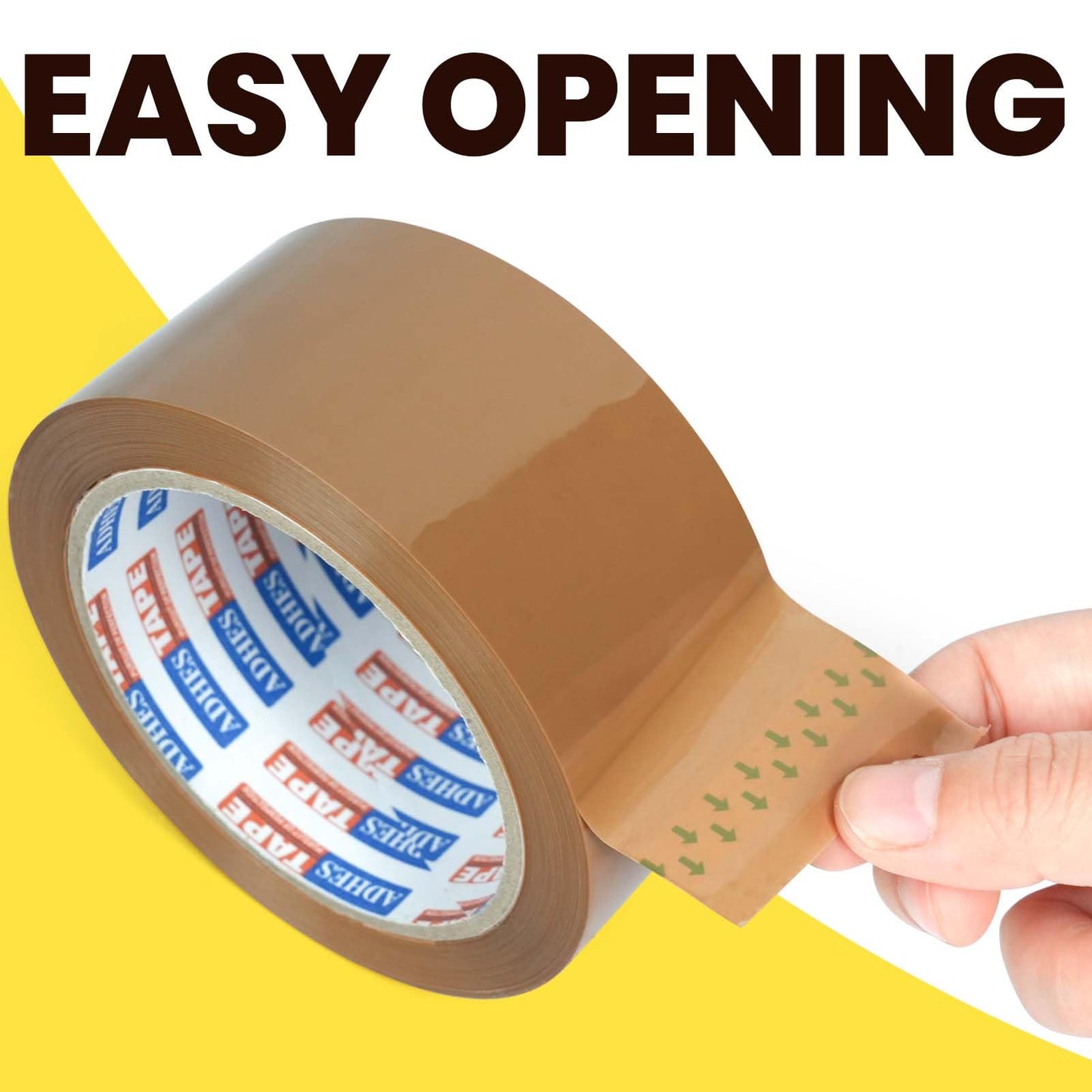 ADHES Brown Packing Tape with Dispenser, 1.88 Inch x 55 Yards, 6 Rolls Heavy Duty Shipping Tape for Moving Boxes, Packaging and Storage, Strong Adhesive