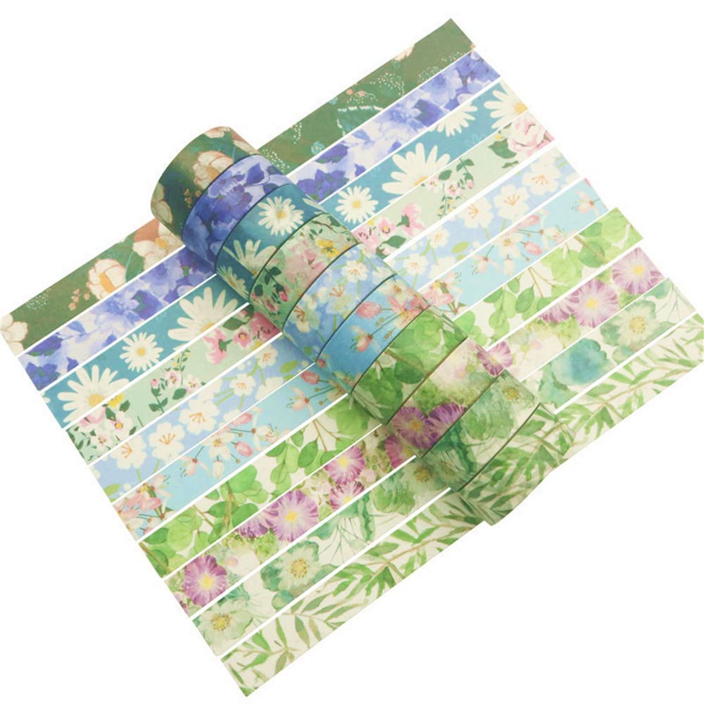 VIVIQUEN 20 Rolls Flower Washi Tape Set, 15mm Floral Washi Tape for Bullet Journal, Masking Decorative Tapes for Arts and DIY Crafts, Gift Wrapping
