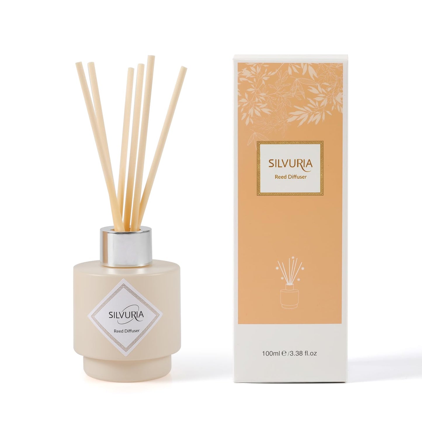 SILVURIA Fresh Linen Scented Oil Diffuser Set,100ml with 6 Reed Sticks for Home,Office & Bathroom,Long-Lasting Aroma for Families,Professionals & Pet-Friendly Spaces