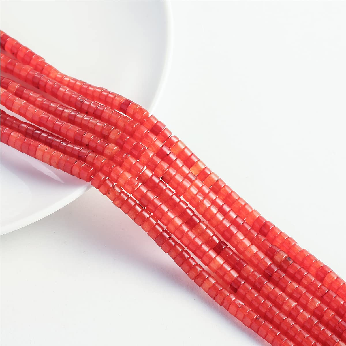 Natural Red Agate Stone Spacer Beads 6x3mm 38cm/str Flat Round Loose Semi Gemstone Caps for Making Bracelets Necklace
