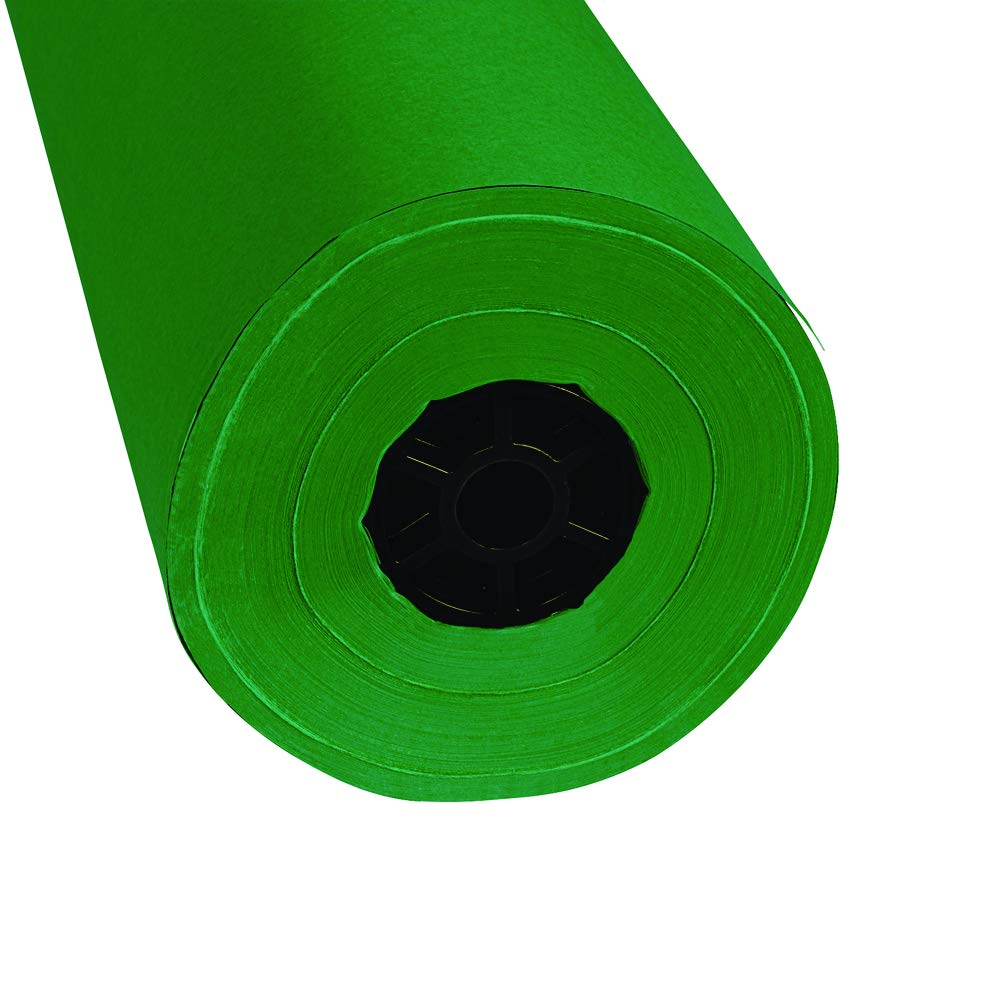 Colorations Dual Surface Paper Roll, Holiday Green, 36" x 1000', Textured Paper, Classroom Craft & Art Supplies, Bulletin Board, Gift Wrapping, Chalkboard Wallpaper