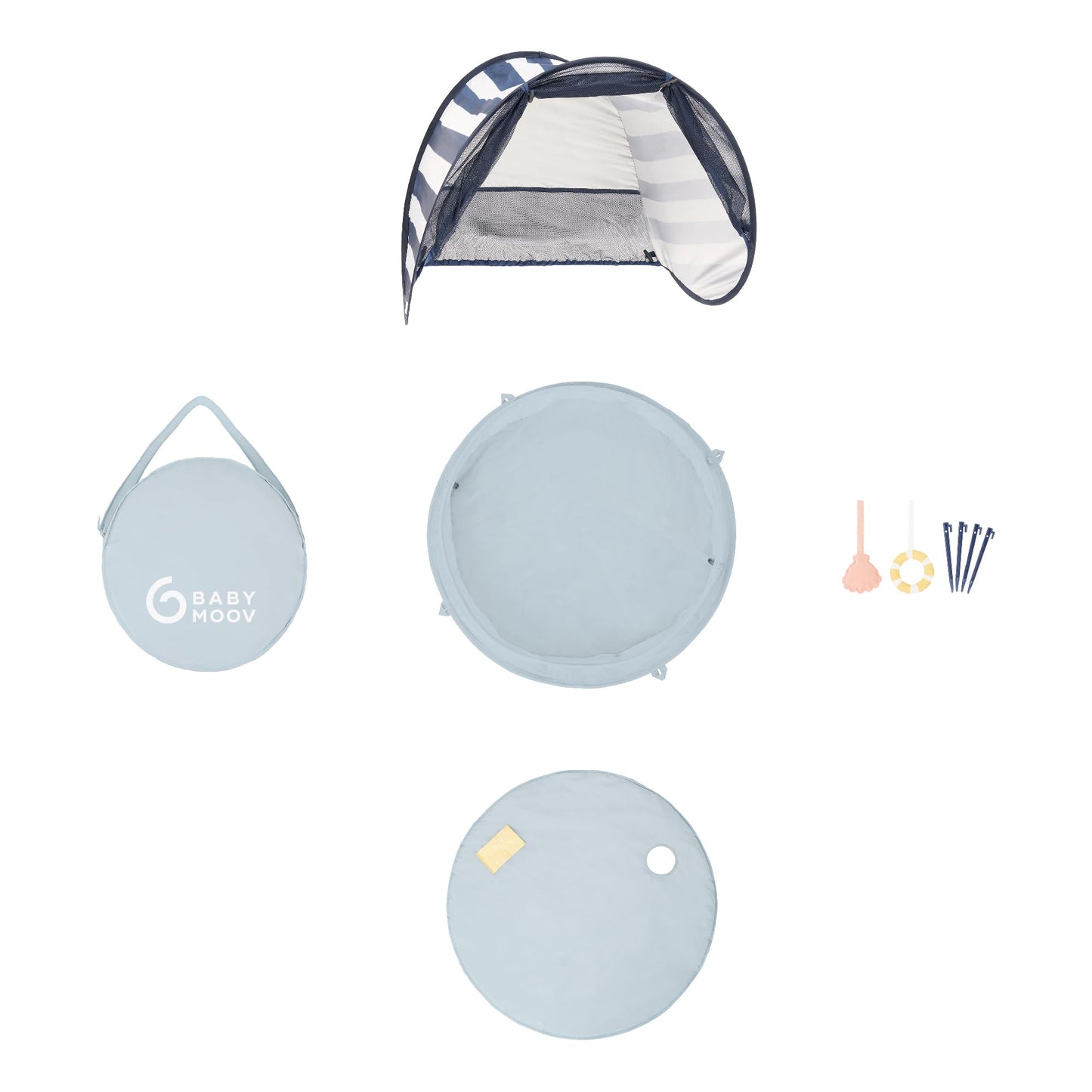 Babymoov Aquani Tent & Pool 3 in 1 Pop Up Tent, Kiddie Pool and Play Area (Summer 2024 Essential), Marine, One Size