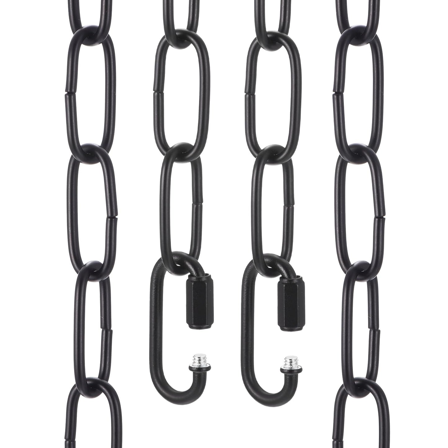 uxcell 6ft Lighting Hanging Chain, 3mm/0.12" Looping Metal Pendant Chandelier Chain Extension with 2 Quick Link Lock for Hanging Plant Pendant Chandelier Light Fixture, Black