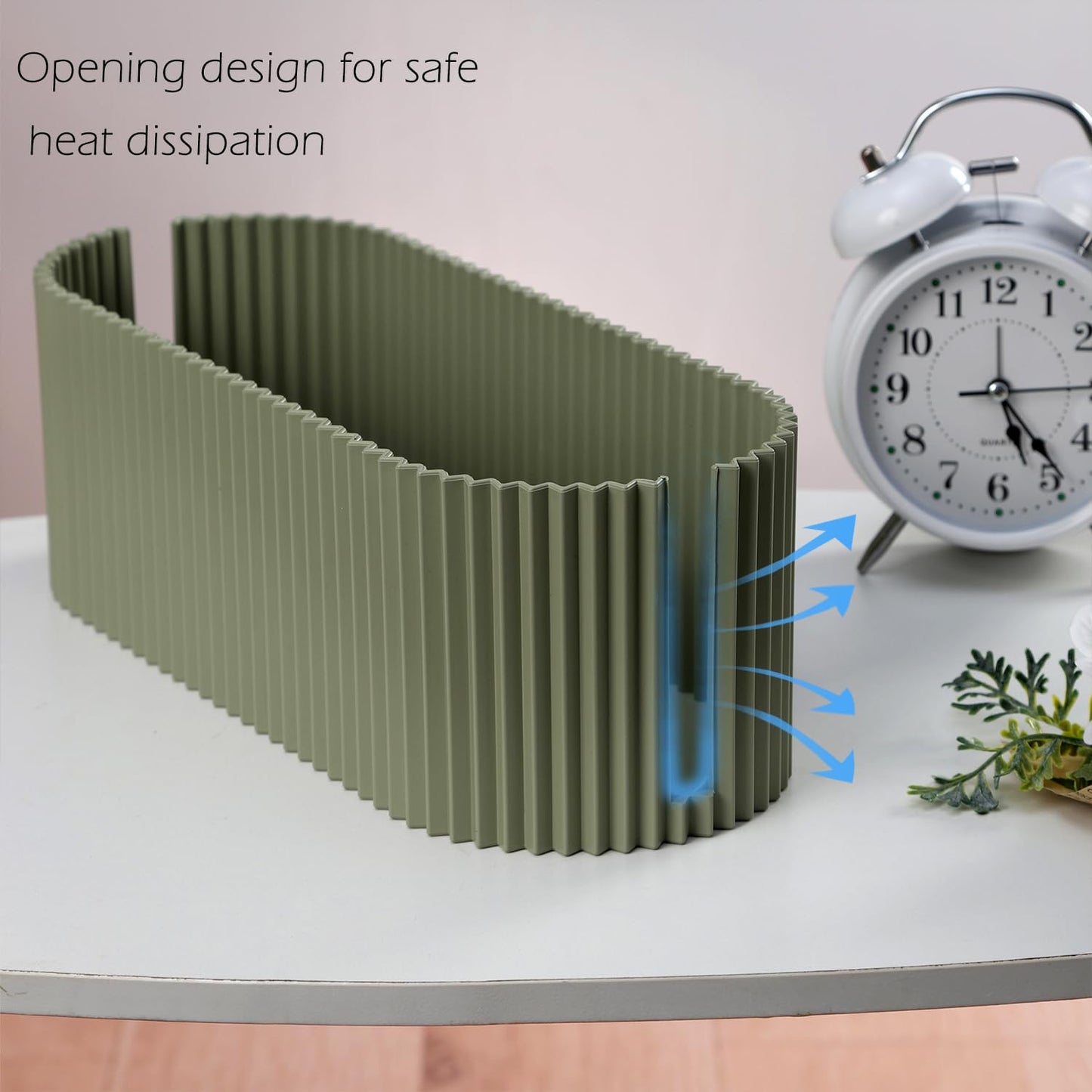 RAMFIYN Cable Management Box Large Cable Organizer Box for Power Strips, Surge Protectors, Chargers, Adapters, TV Computer Wires Cable Hider Organizer Box with Cable Ties，Clip Holders - Khaki