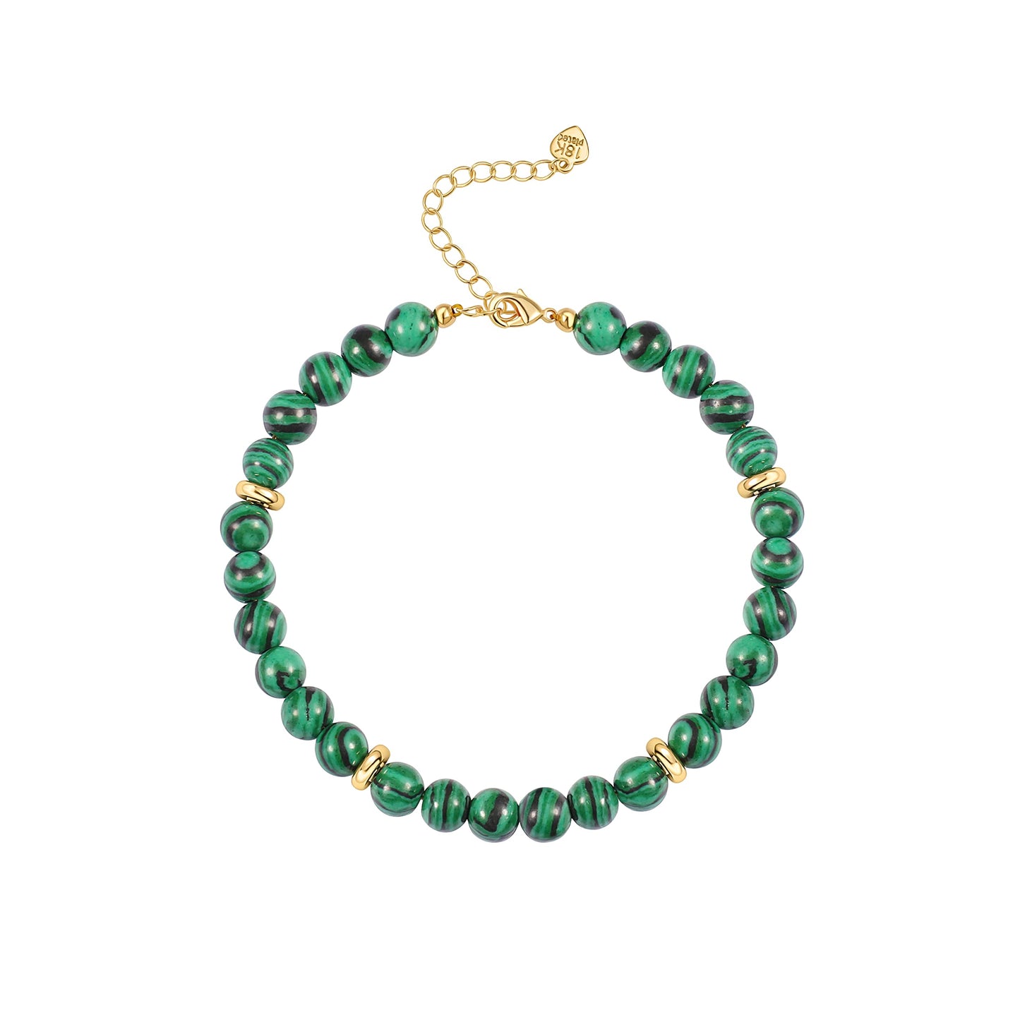 POTESSA Malachite Beads Gemstone Bracelet Healing Crystal Stone Women Stress Relief Reiki Yoga Energy Bracelet