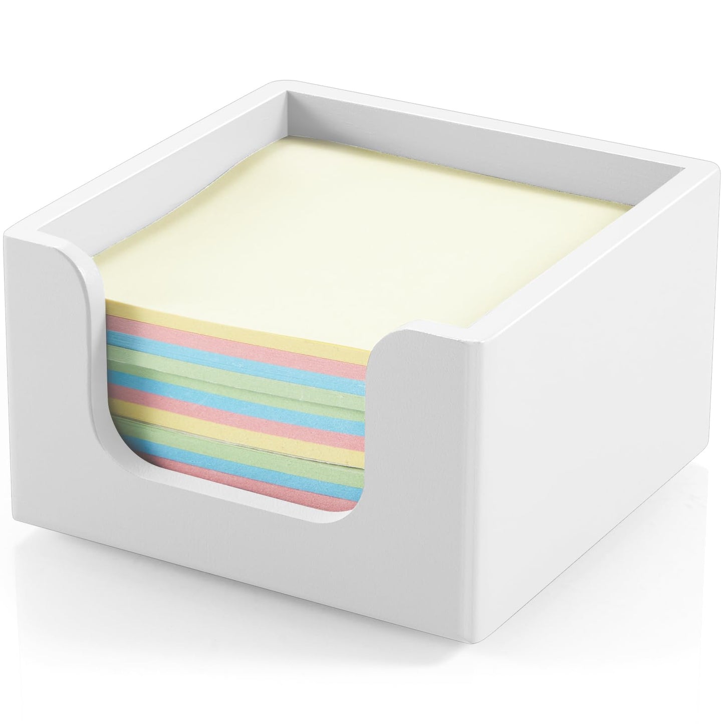CMLKLZD Sticky Note Holder, Sticky Note Dispenser for Office Desk Accessories, Self Stick Note Pad Holder, Memo Pad Holder Dispenser Organizer for School Office Desk Supplies, White