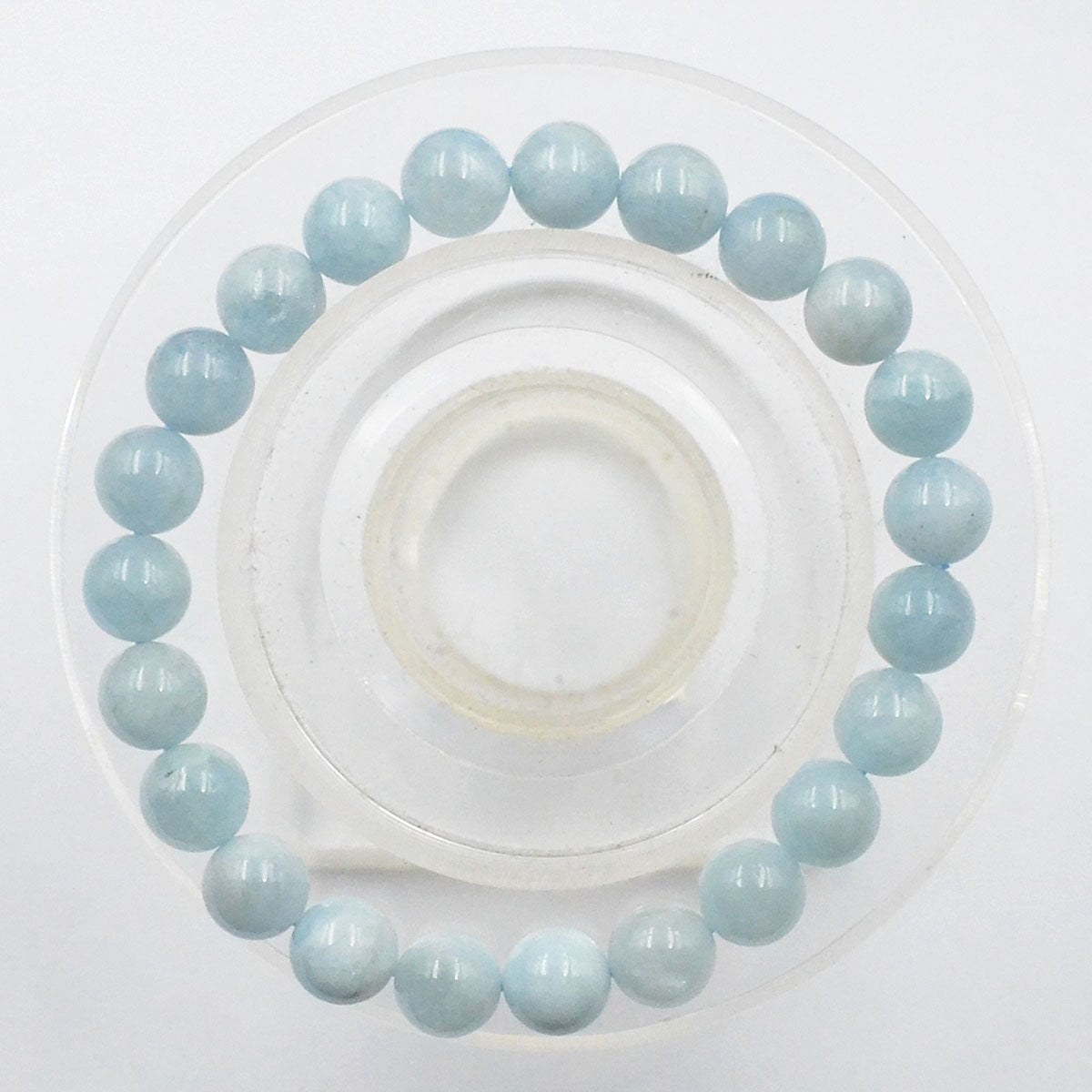 AD Beads Natural Gemstone Round Beads Stretch Bracelet Healing Reiki 8mm (aquamarine)