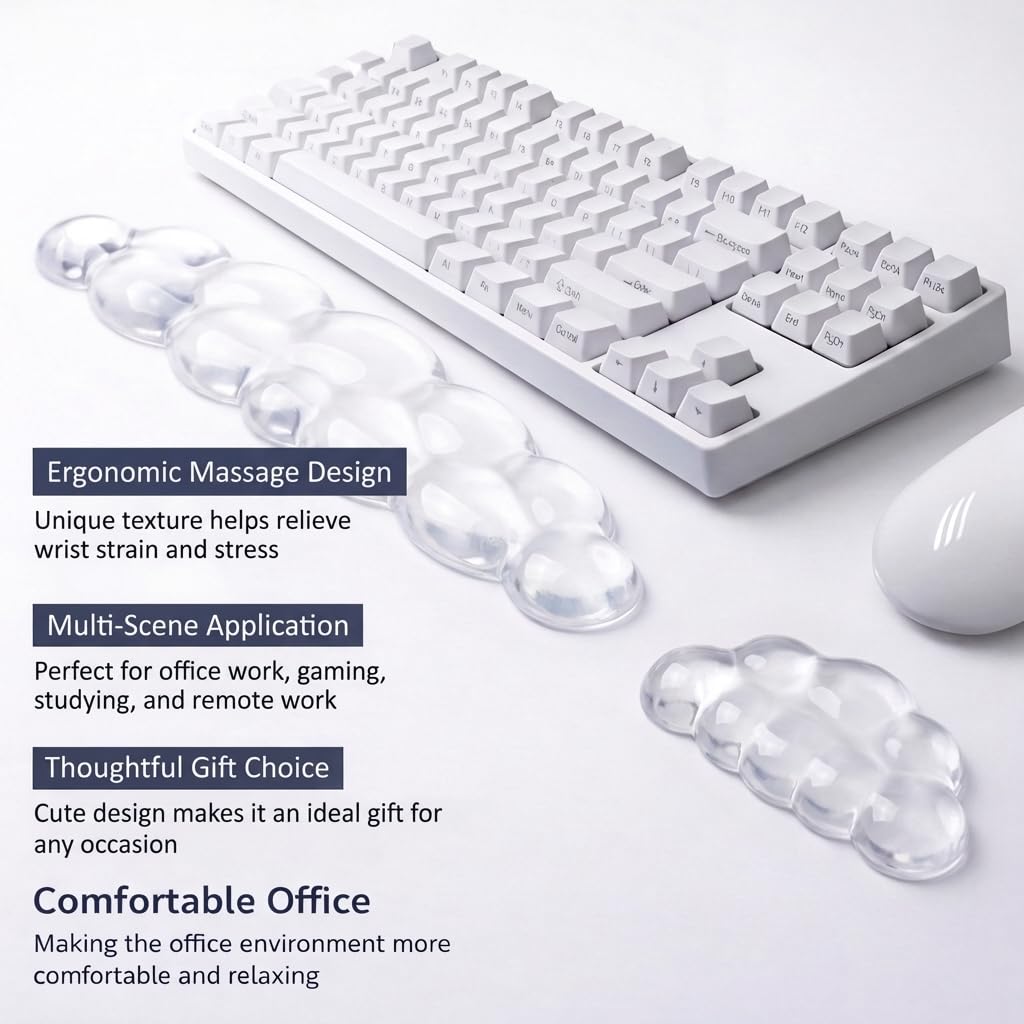 Ultimate Cute Ergonomic Wrist Rest – Instant Relief, Cloud-Like Comfort, Premium Silicone & TPU, Ultra-Soft, Durable, Gift-Boxed for Office, Study, Gaming & More