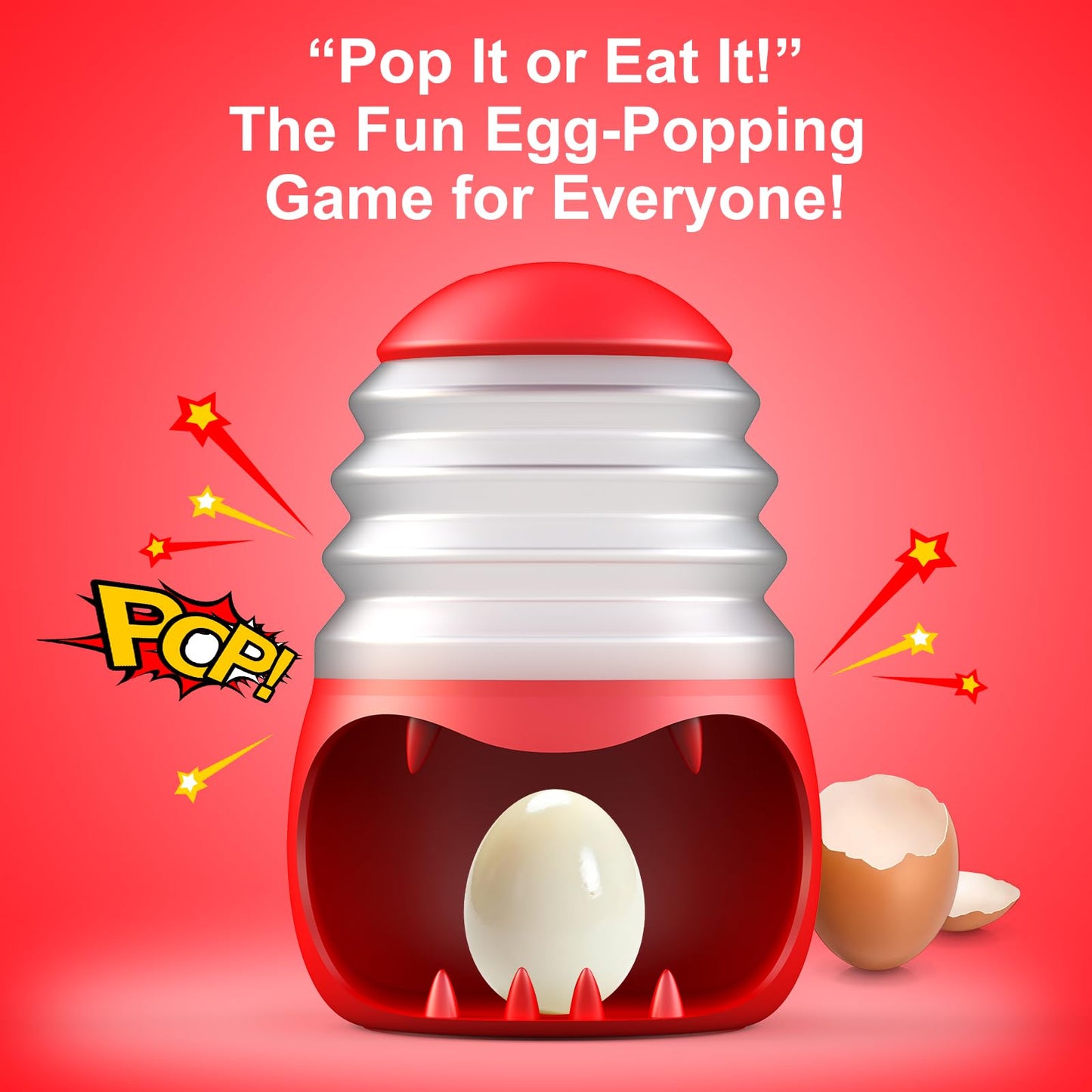 Pop It or Eat It：PowCube Boiled Egg Peeler, Fun Egg Peeling Challenging for Family