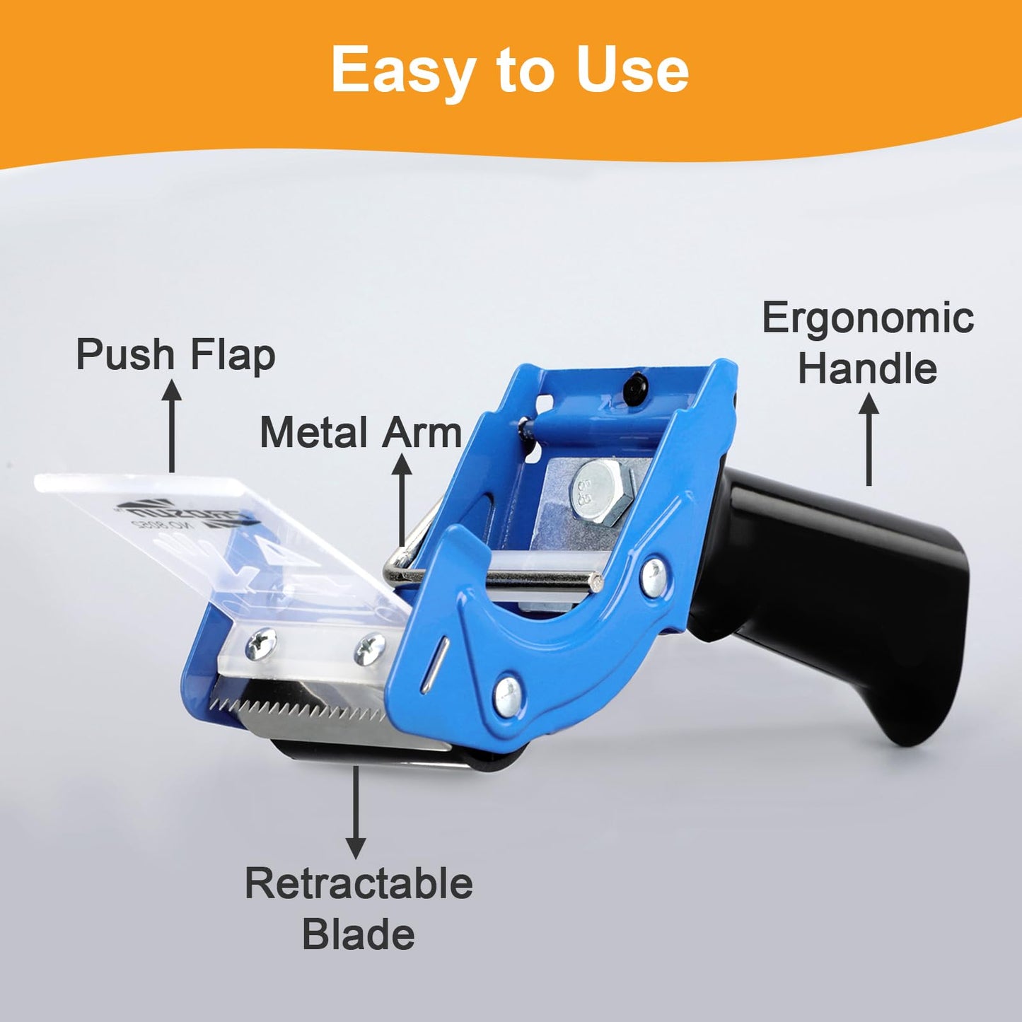 Professional 3-Inch Tape Gun Dispenser, 2-Pack Heavy-Duty Packing Tape Dispenser for Shipping Boxes, Quick Reload, Works with Standard & Thick Tape, Ergonomic Handle for Warehouse, Moving & Office