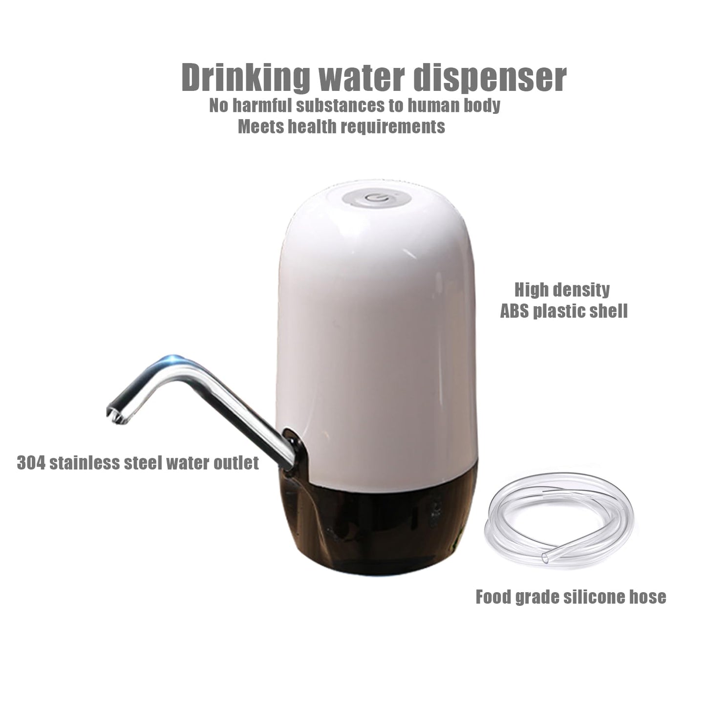 Double Pump Gallon Water Dispenser Portable Water Pump for 5 Gallon Bottle USB Charging Water Dispenser for 5 Gallon Bottle,Fast Pumping Speed