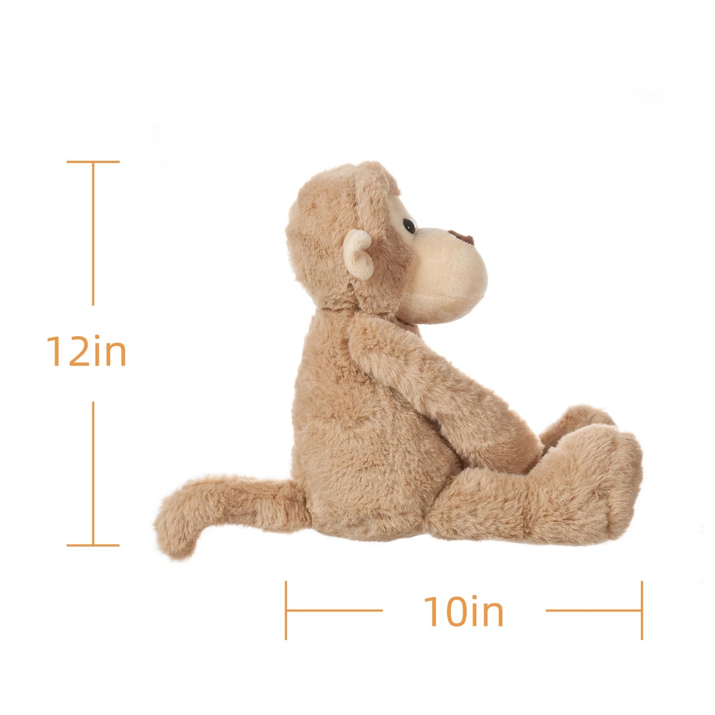Apricot Lamb Toys Plush Light Brown Monkey Stuffed Animal Soft Cuddly Perfect for Child (Light Brown Monkey, 12 Inches)