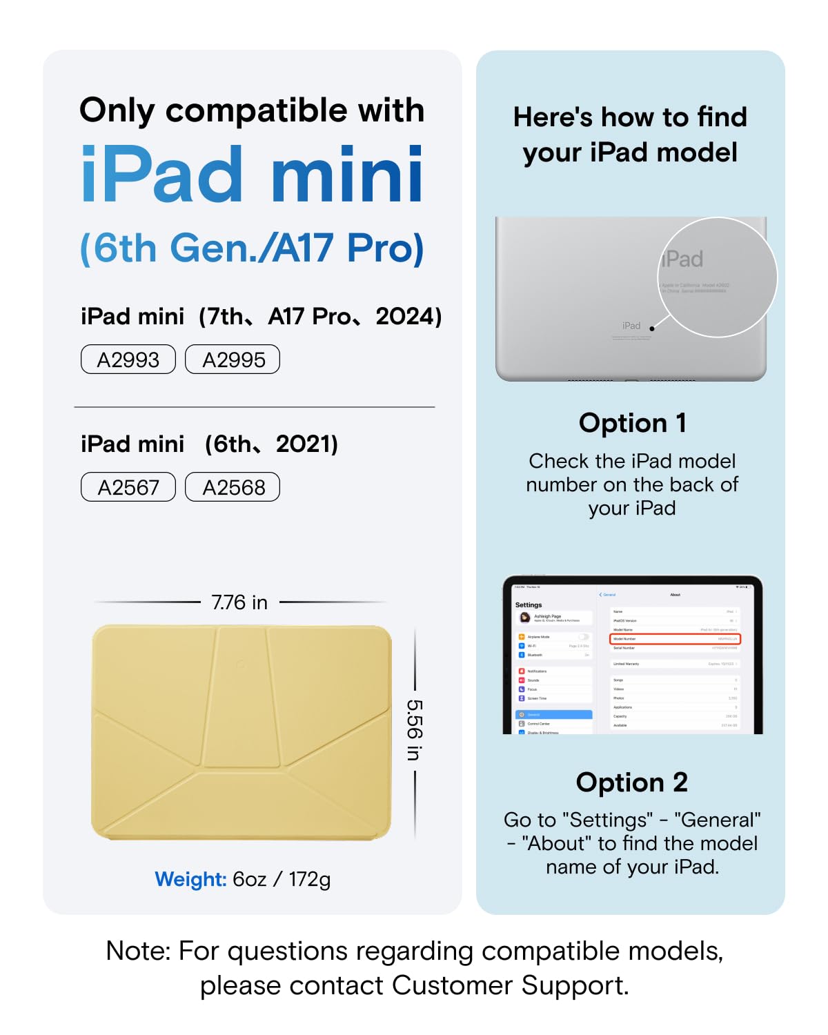 MOFT Dynamic Folio Tablet Stand for Desk Compatible with iPad mini A17 Pro 2024 & iPad mini 6th A15 2021, Slim Magnetic Tablet Holder Case with 20+ Viewing Angles, Panna Cotta x Faded Jeans