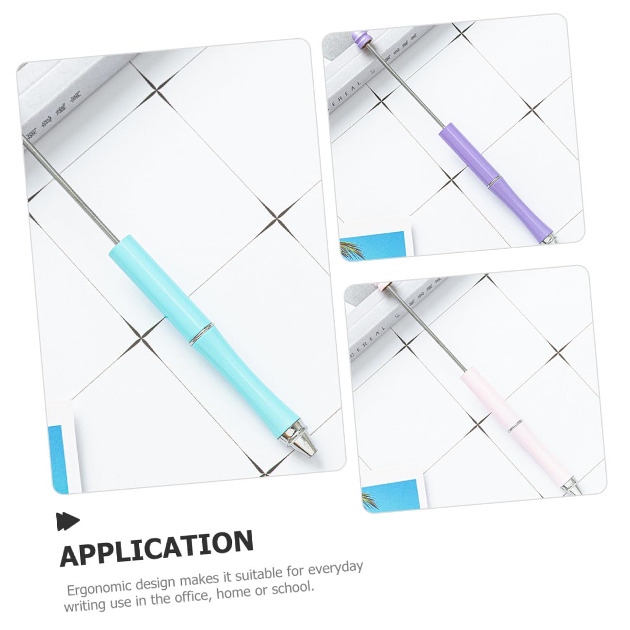 UKCOCO 5pcs Metal Ballpoint Pens Set, Multi-color Pastel Craft Writing Pens for Office, School, DIY Bead Stringing, Household Daily Use