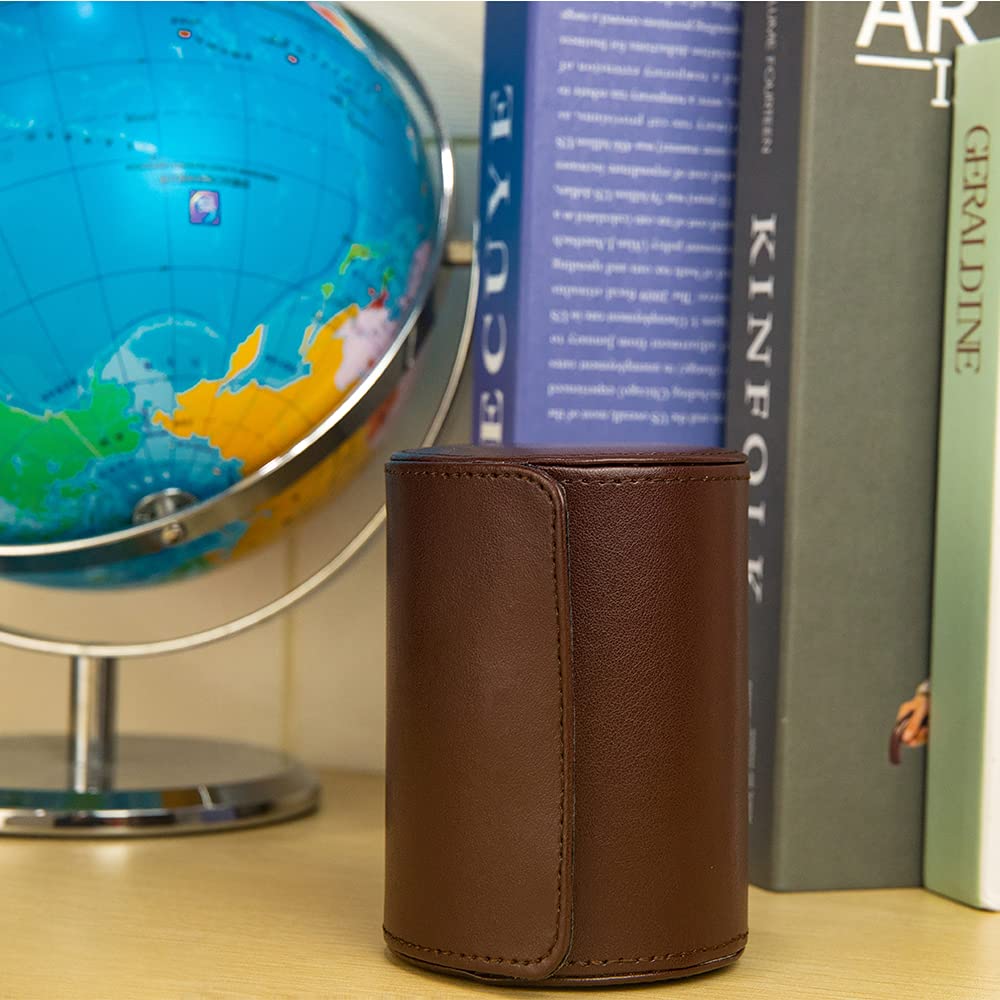 WAJJ Necktie Travel Case, Tie Anti-Wrinkle Organizer Box (Brown)