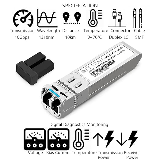 OPSTRAN 10GBASE-LR SFP+ Optical Transceiver Module Compatible with HPE H3C JD094A JD094B 1310nm 10km DOM Duplex LC SMF