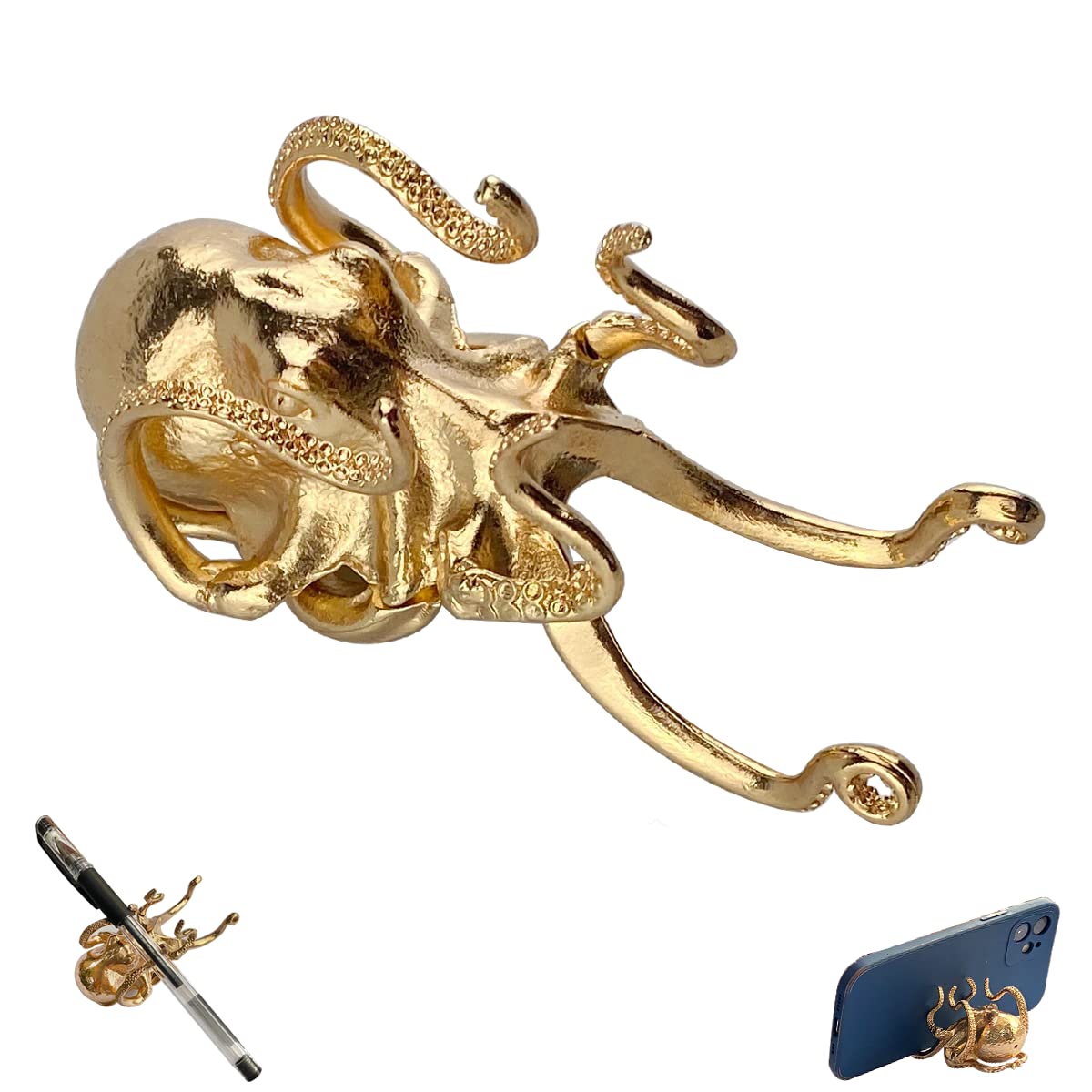 Octopus Aluminum Alloy Phone Stand - Multifunctional Holder for Office & Home Decor