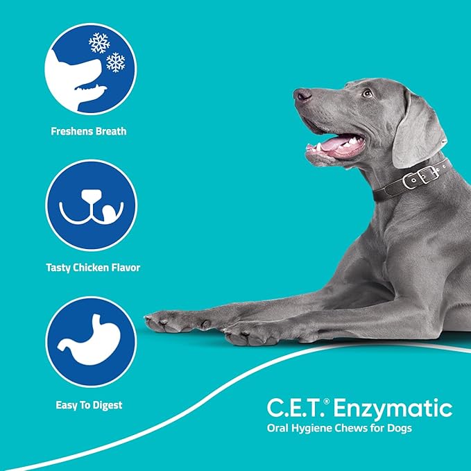 Virbac C.E.T. Enzymatic Oral Hygiene Chews for Dogs Beef 8.4 Ounces