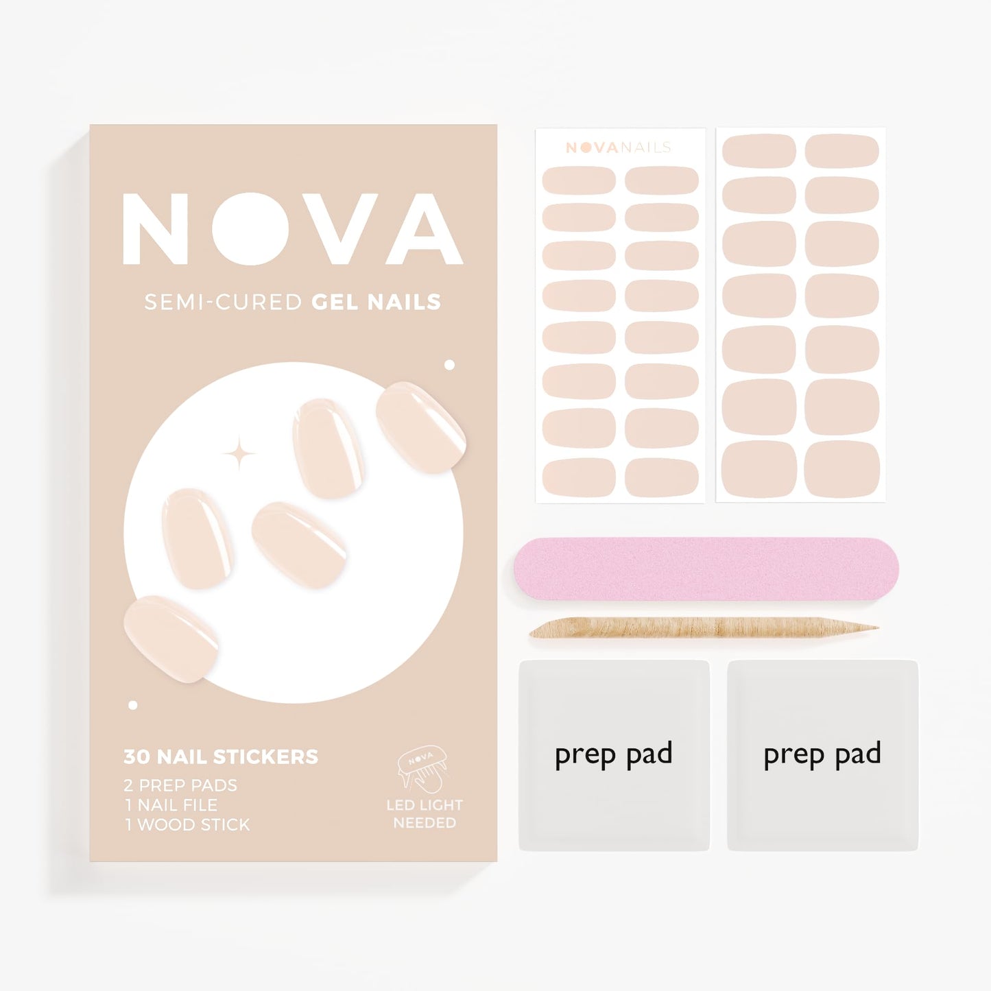 Nova Nails Semi Cured Gel Nail Strips (Muse)
