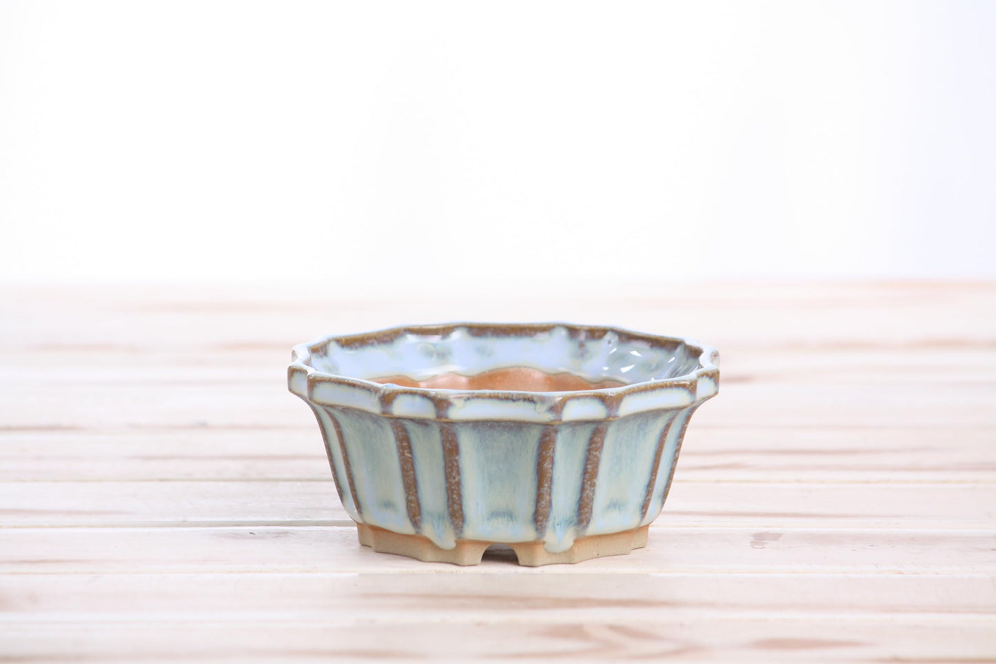 Willow Bonsai Ceramics Flower Design Bonsai Pot 4.5 Inch – Elegant Ceramic Bonsai & Succulent Pot, High‑Fired Frost‑Proof Stoneware with Drainage+Wiring Holes, Handmade USA (Glacier, 4.5inch)