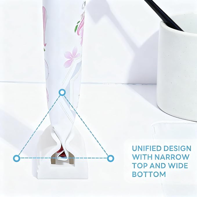 Toothpaste Squeezer and Dispenser, 6-Pack Rolling Key with Rotatable Stand, Wall Mount or Stick Holder for Bathroom, Kitchen, RV Storage Organization