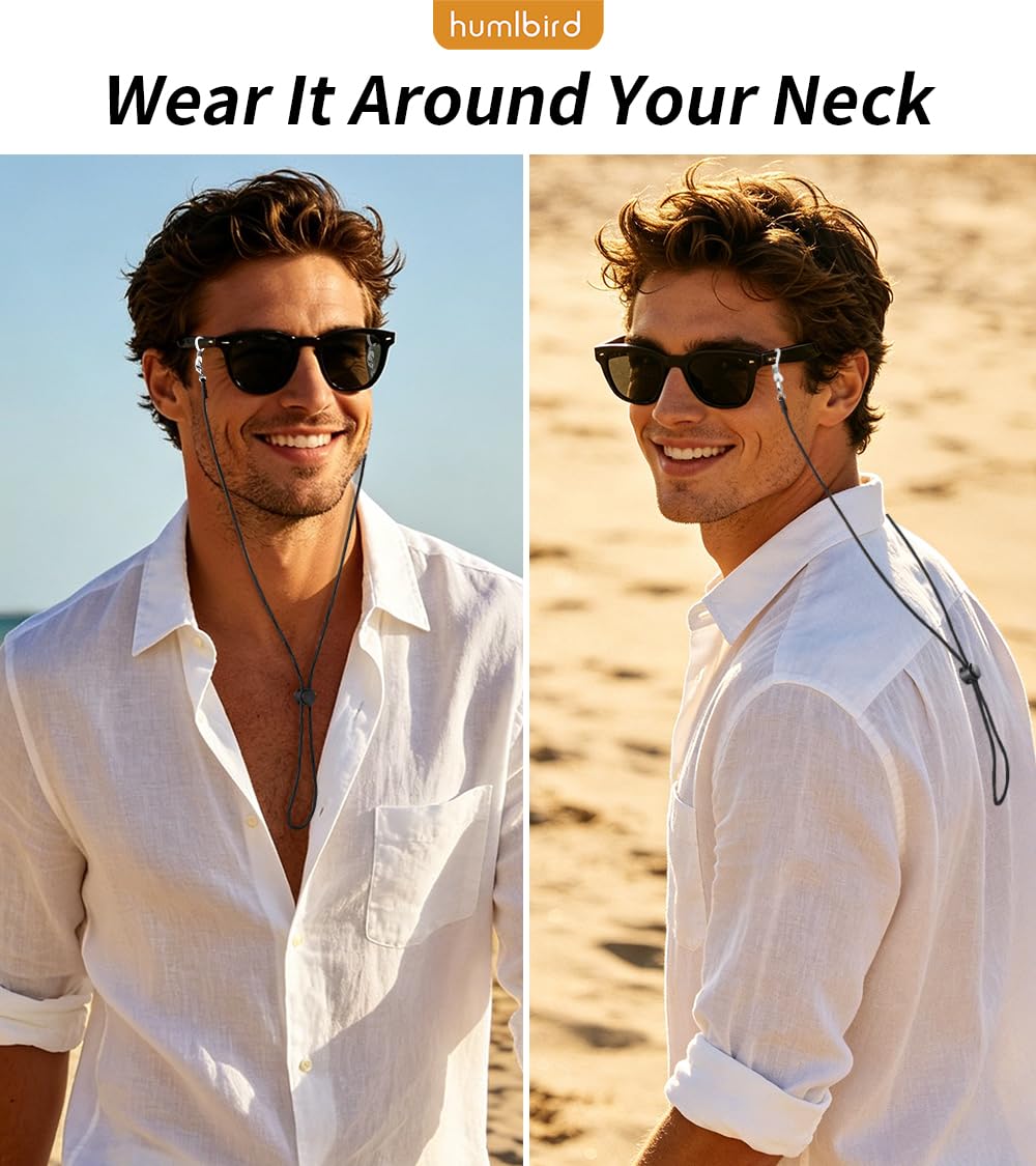 humlbird Glasses Strap Eyeglass Holder Strap for Eyewear Eye Glass Chain for Men Black