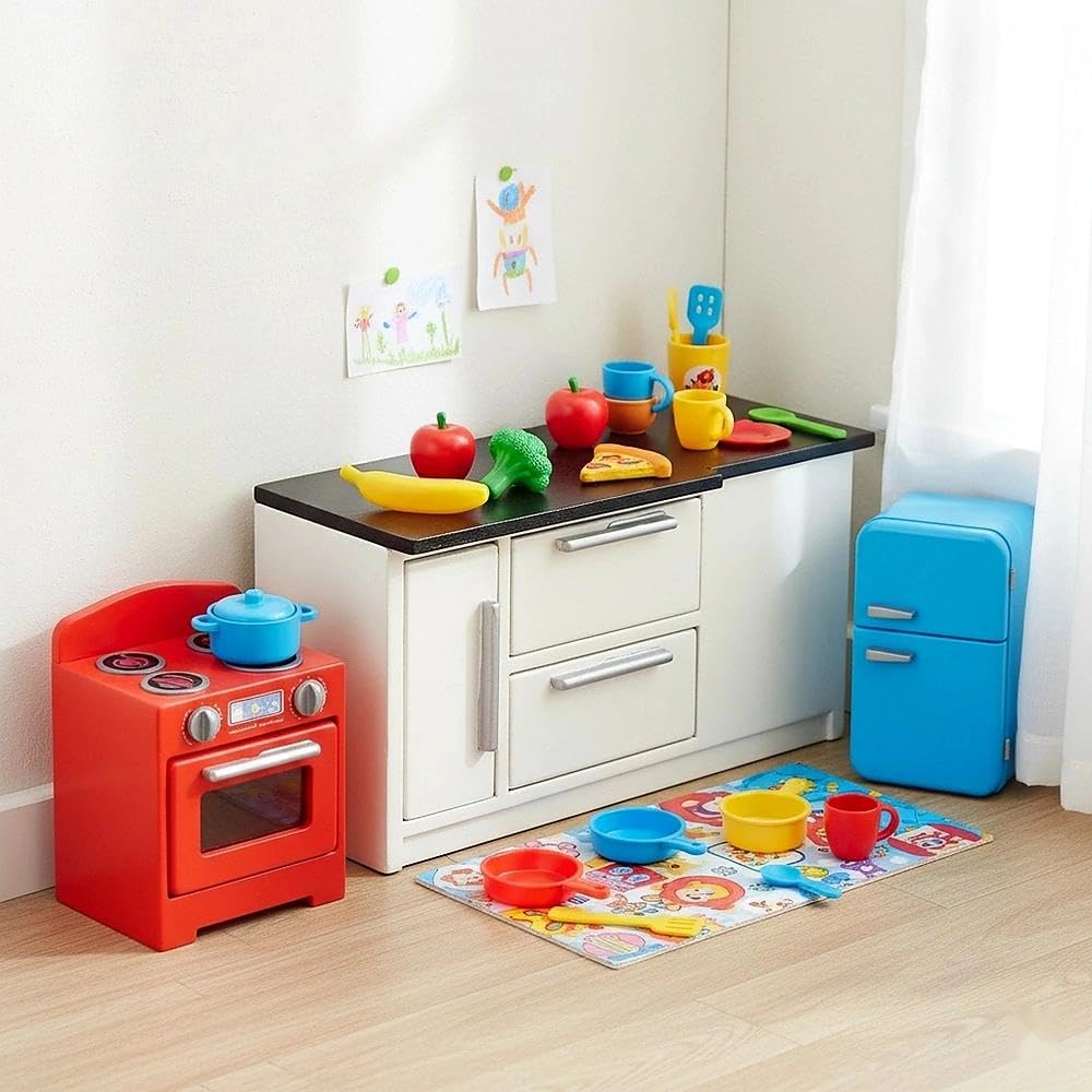 LOGOFUN Dollhouse Furniture Miniature Cabinet 1:12 Scale Wooden Rectangular Cabinet Model Mini House Decorations (Black)