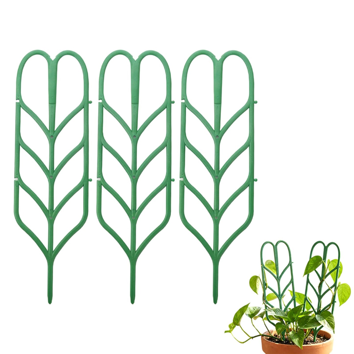 Plant Trellis for Climbing Plants, Indoor Outdoor Plastic Garden Trellis, Adjustable Potted Plant Support for Pothos, Ivy, Hoya, Monstera & Flower Vines (3PCS)