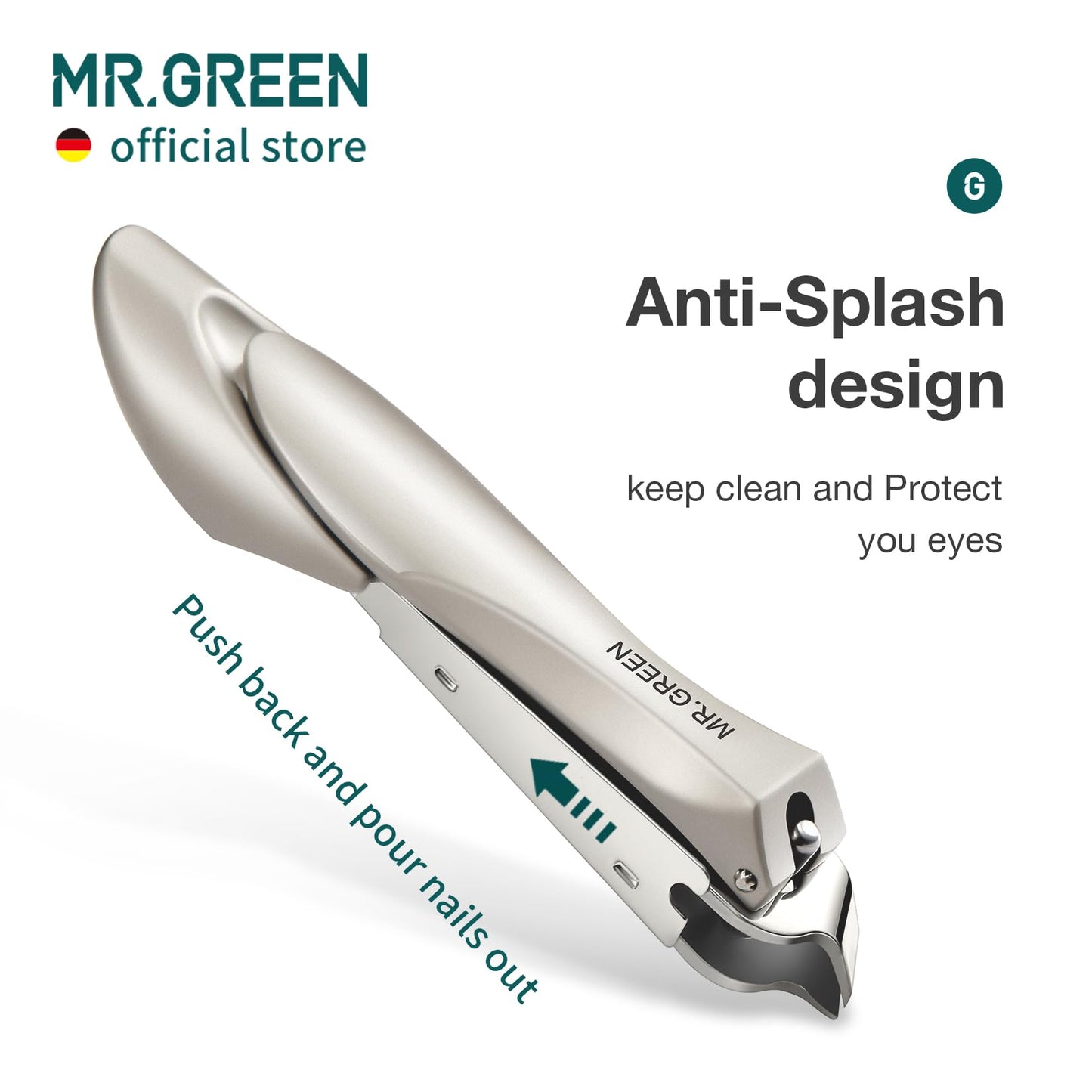MR.GREEN Slanted Edge Nail Cutting Clippers Cuticle Nippers Tool Stainless Steel Dead Skin Oblique Tip Trimmer Manicure Scissors (Mr-1115 (Large))