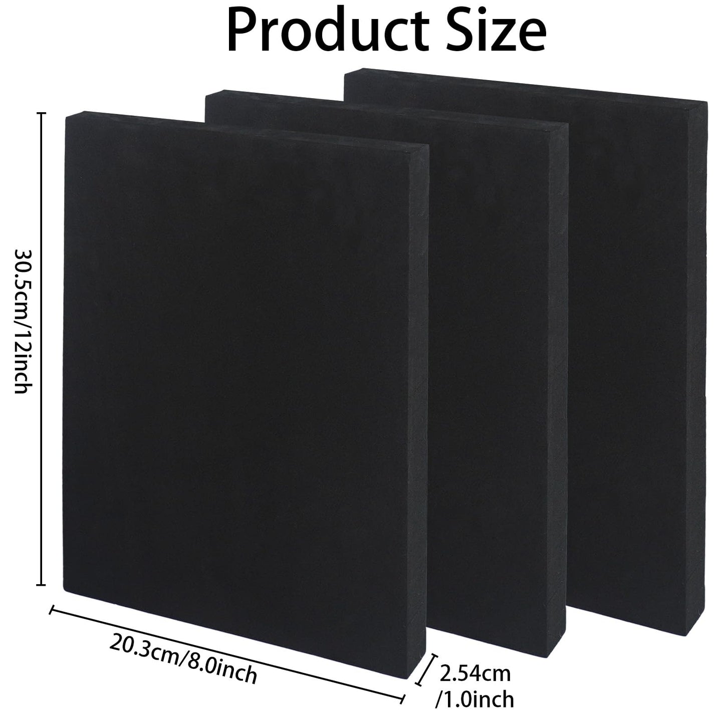ENIPEDITA 3 Pcs Thermoform Molding Foam Sheet, Black Press Thermoform Sheet for Making DIY Crafts Sheath and Holster Board Molding Sheath(12 x 8 x 1 Inch)