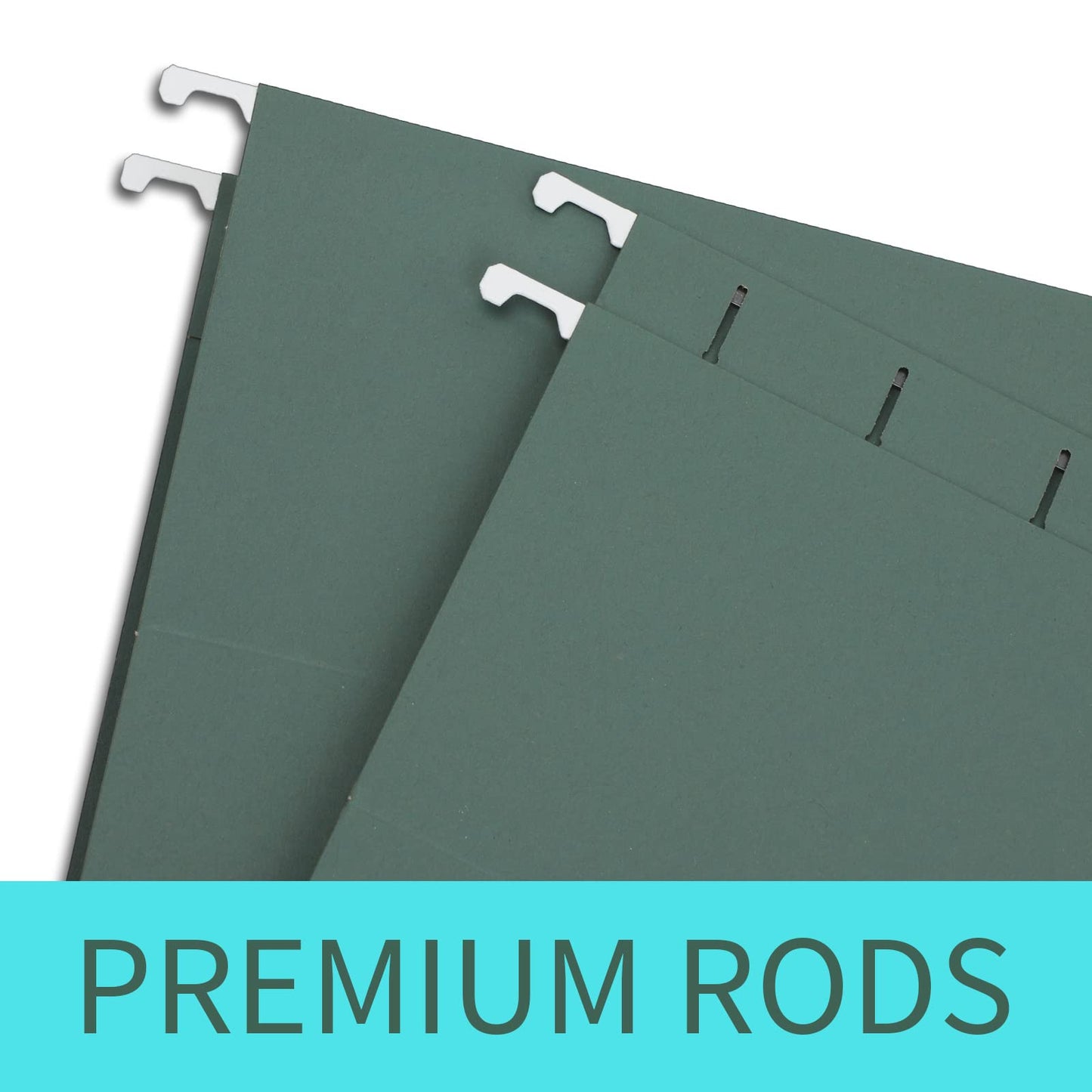 HERKKA Extra Capacity Hanging File Folders, 60 Pack Reinforced Letter Size Hanging Folders with Heavy Duty 0 Inch Expansion, Designed for Bulky Files, Green