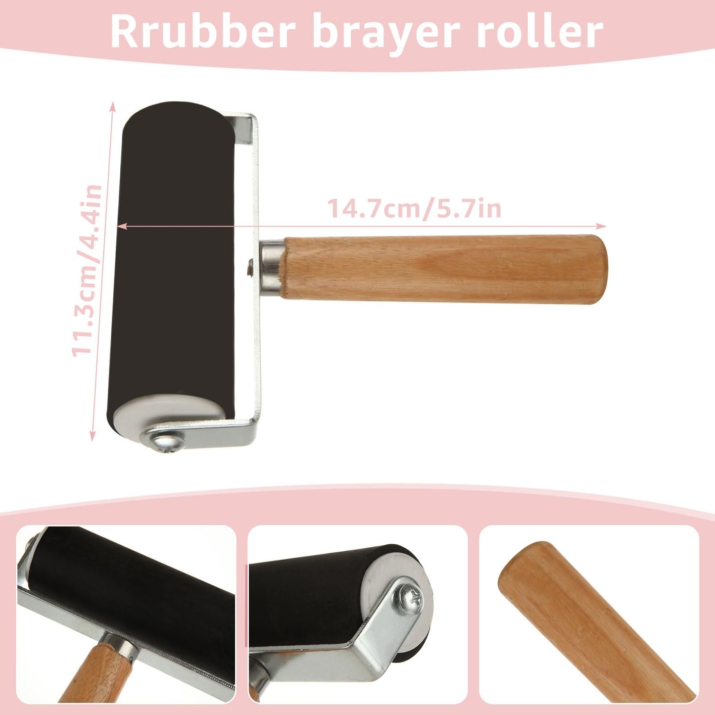 DIRBUY 10 Pack Rubber Stamp Making Kit - Block Printing Kit，Linoleum Carving Tools with 8 Type Blades, 8 Pcs Pink Rubber Carving Block and Rubber Brayer Roller