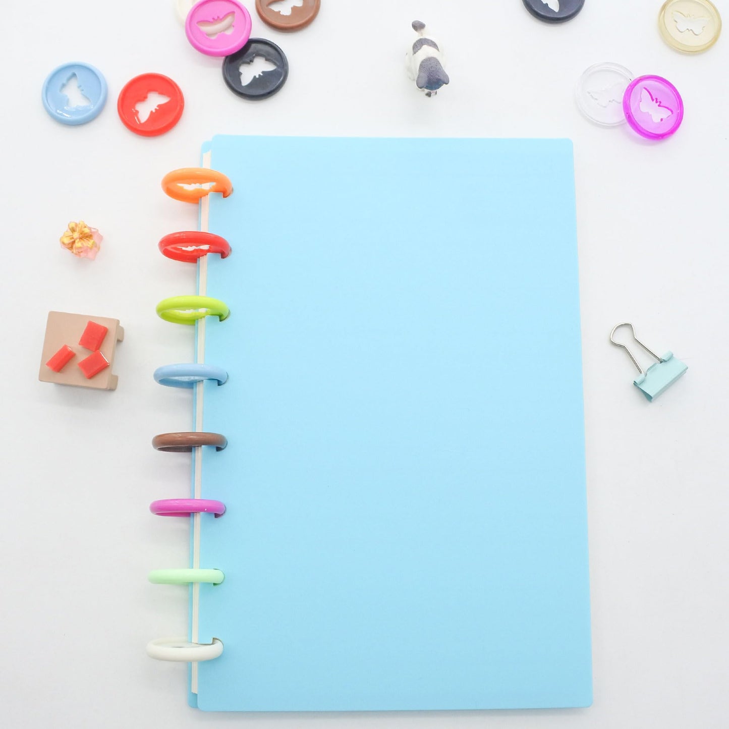ITSYHPRO 1.1inch/28mm 100pcs Butterfly Shaped Discbound Planner Discs - Expansion Disc for Flexible Notebook Organization(Mixed)