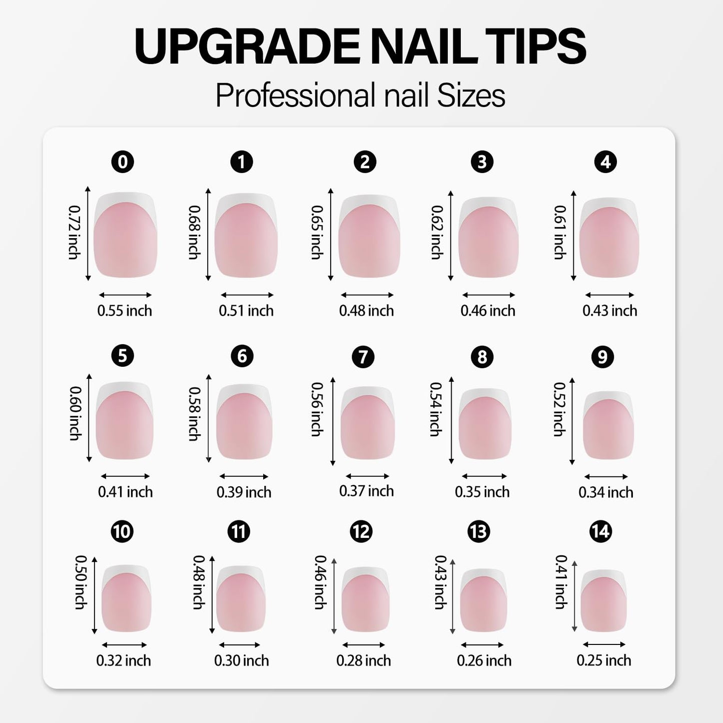 Vansiho French Gel Nail Tips 600Pcs, Short Soft Gel Nail Tips, Pink French Tips Press on Nails, Fake Nails with Box for Nail Art DIY 15 Sizes