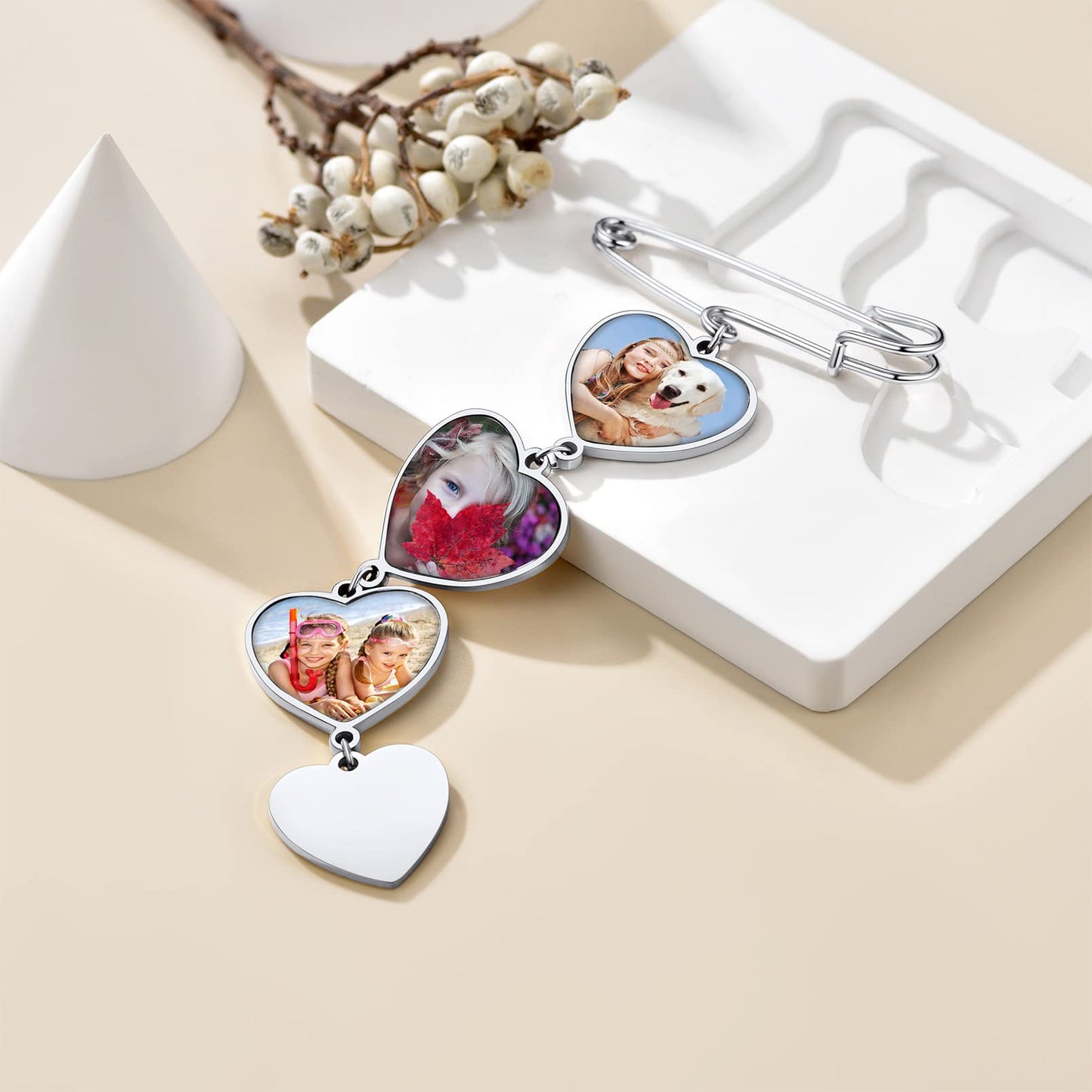 Custom4U Bridal Memorial Bouquet Charm Custom Photo Charms for Wedding