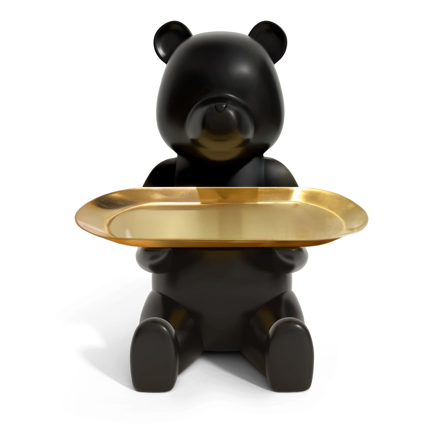 Key Dish Bowl for Entryway Table, House Warming Gifts New Apartment New Home, Bear Decor, Bookshelf Decoration, Entryway Decor Ideas & Bedside Table Decor (Matte Black)