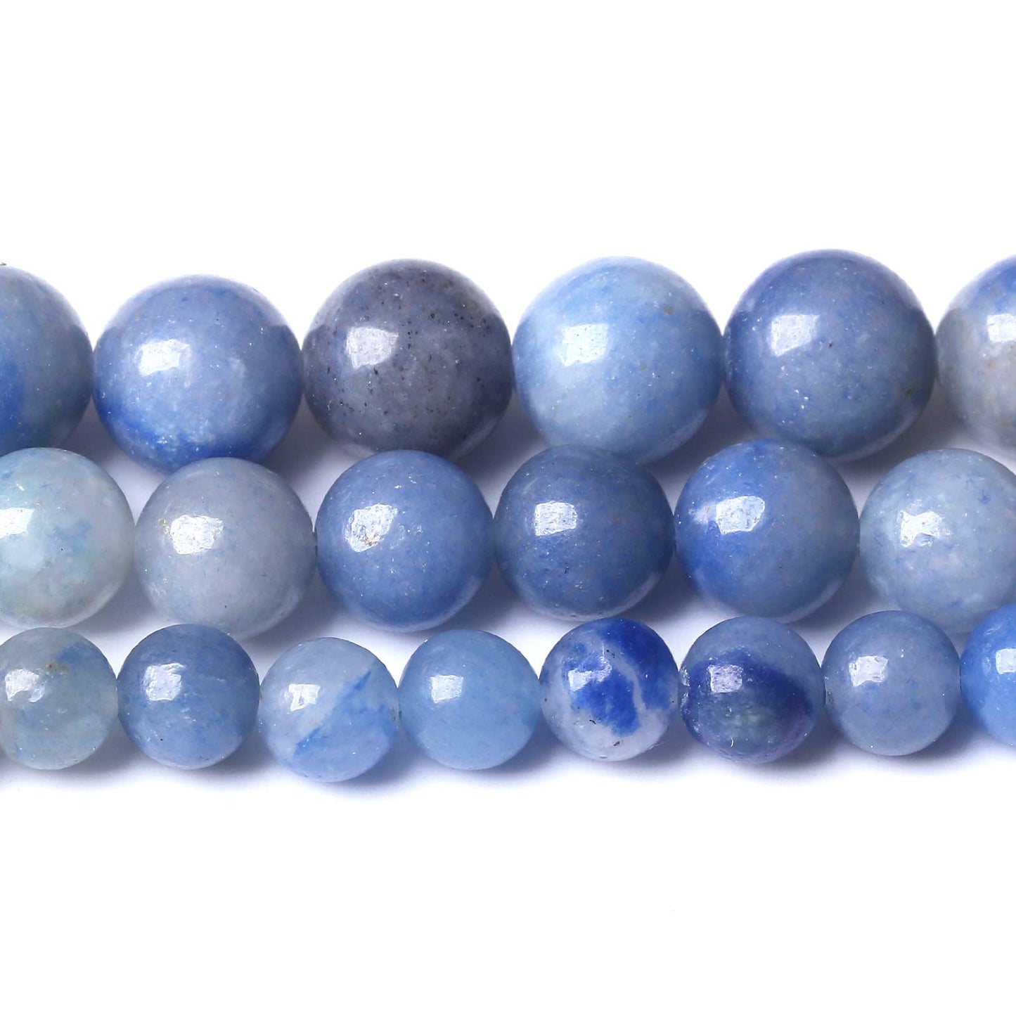60PCS 6MM Natural Blue Aventurine Beads Round Loose Stone Beads for Jewelry Making DIY Energy Stone Healing Power Bracelet 15"