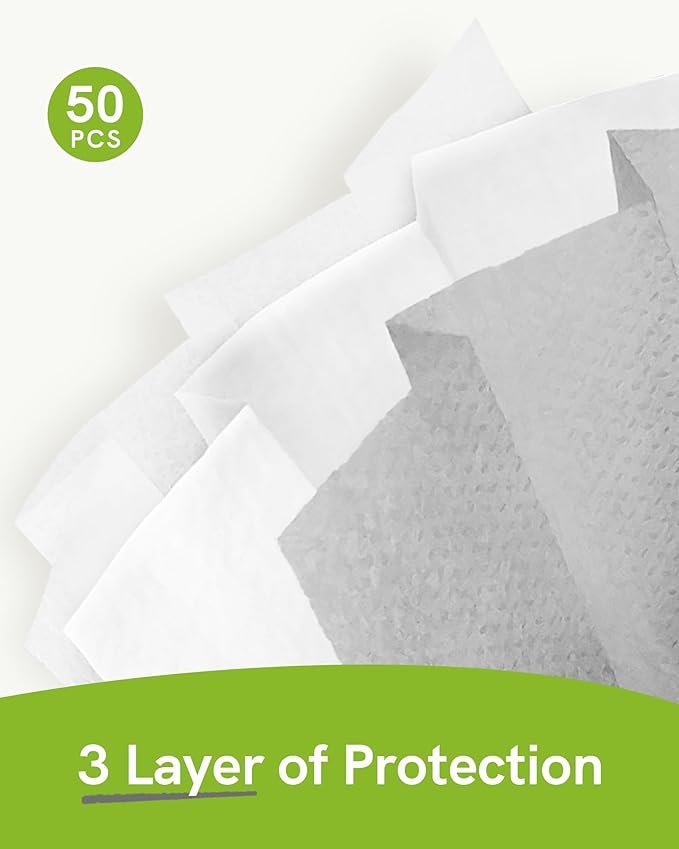 FriCARE Made in USA Disposable Face Masks, 3-Ply ASTM Level 3 Medical Grade, Breathable & Comfortable for Adult Daily Work/Sun Protection, 50 Pack Misty Morning