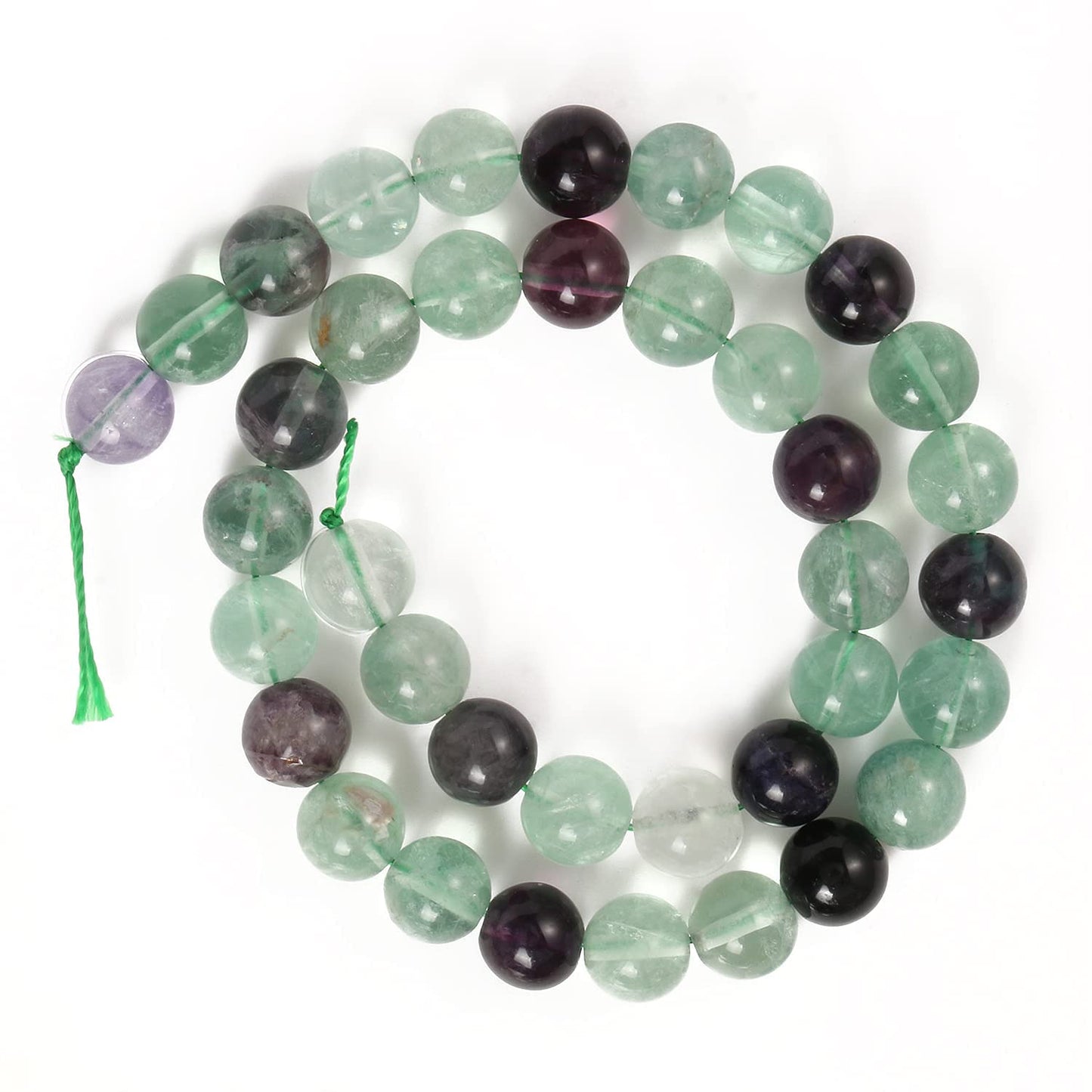 45pcs 8mm Natural Stone Beads Fluorite Beads Energy Crystal Power Gemstone for Jewelry Making, DIY Bracelet Necklace